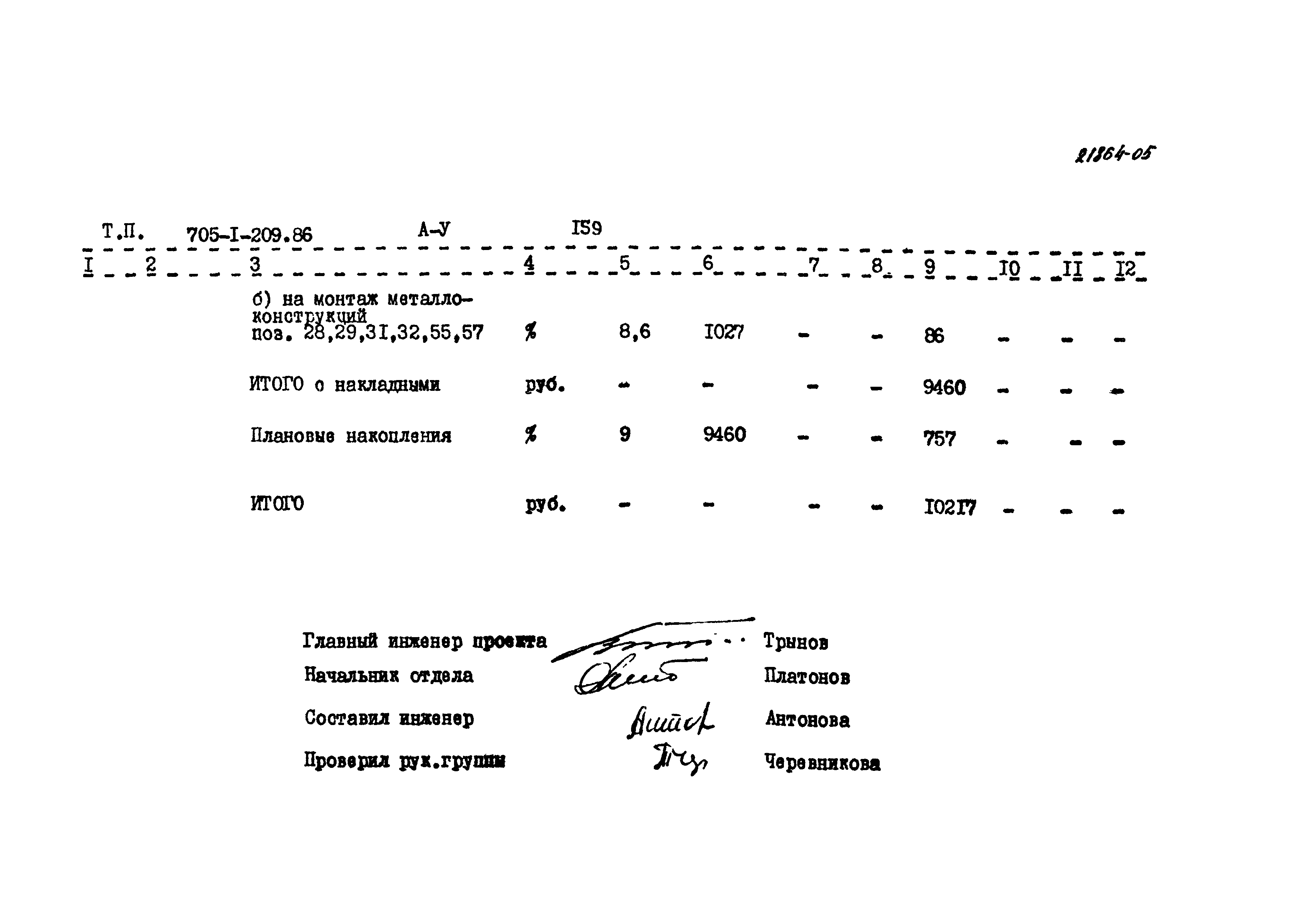 Типовой проект 705-1-209.86