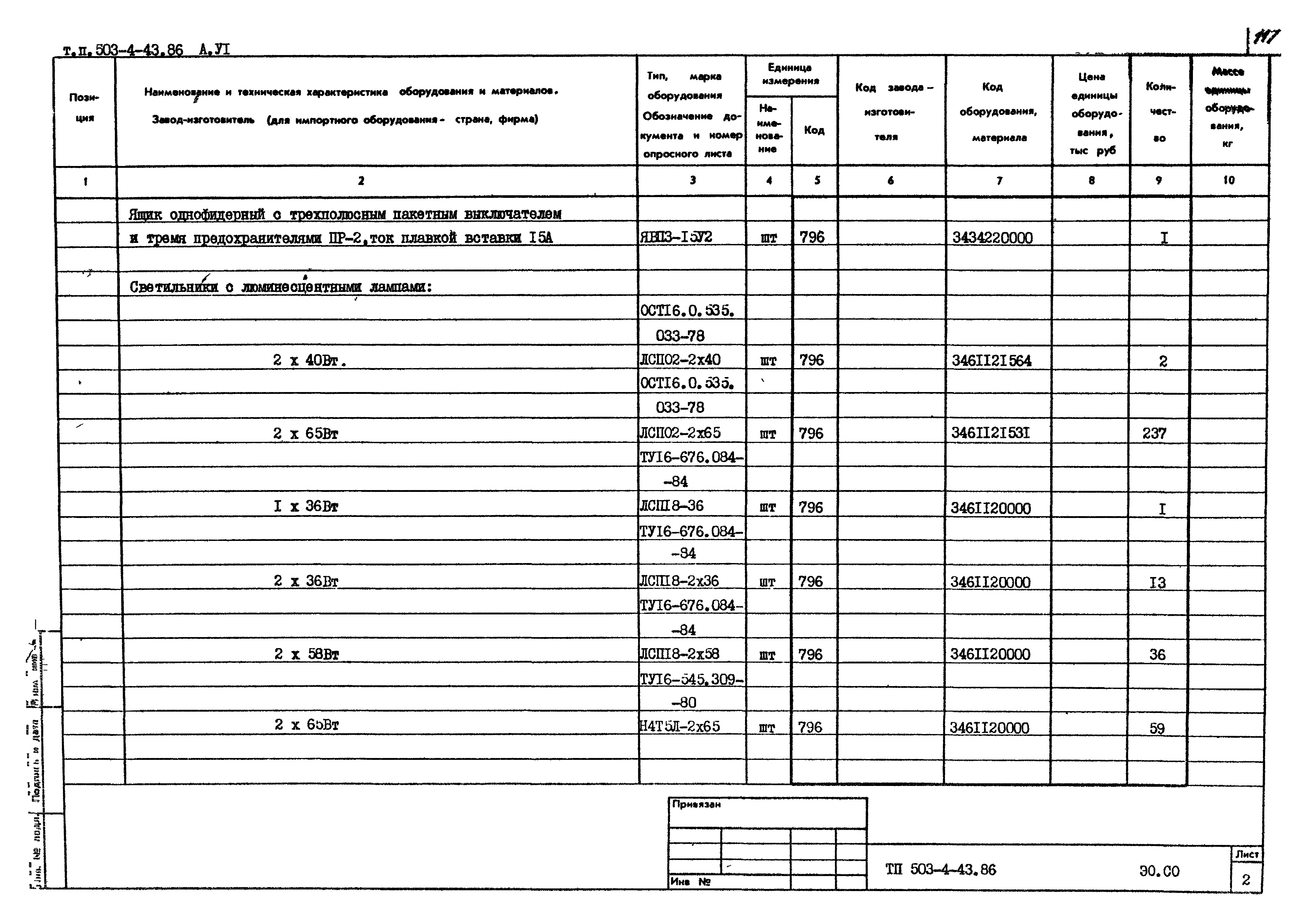 Типовой проект 503-4-43.86