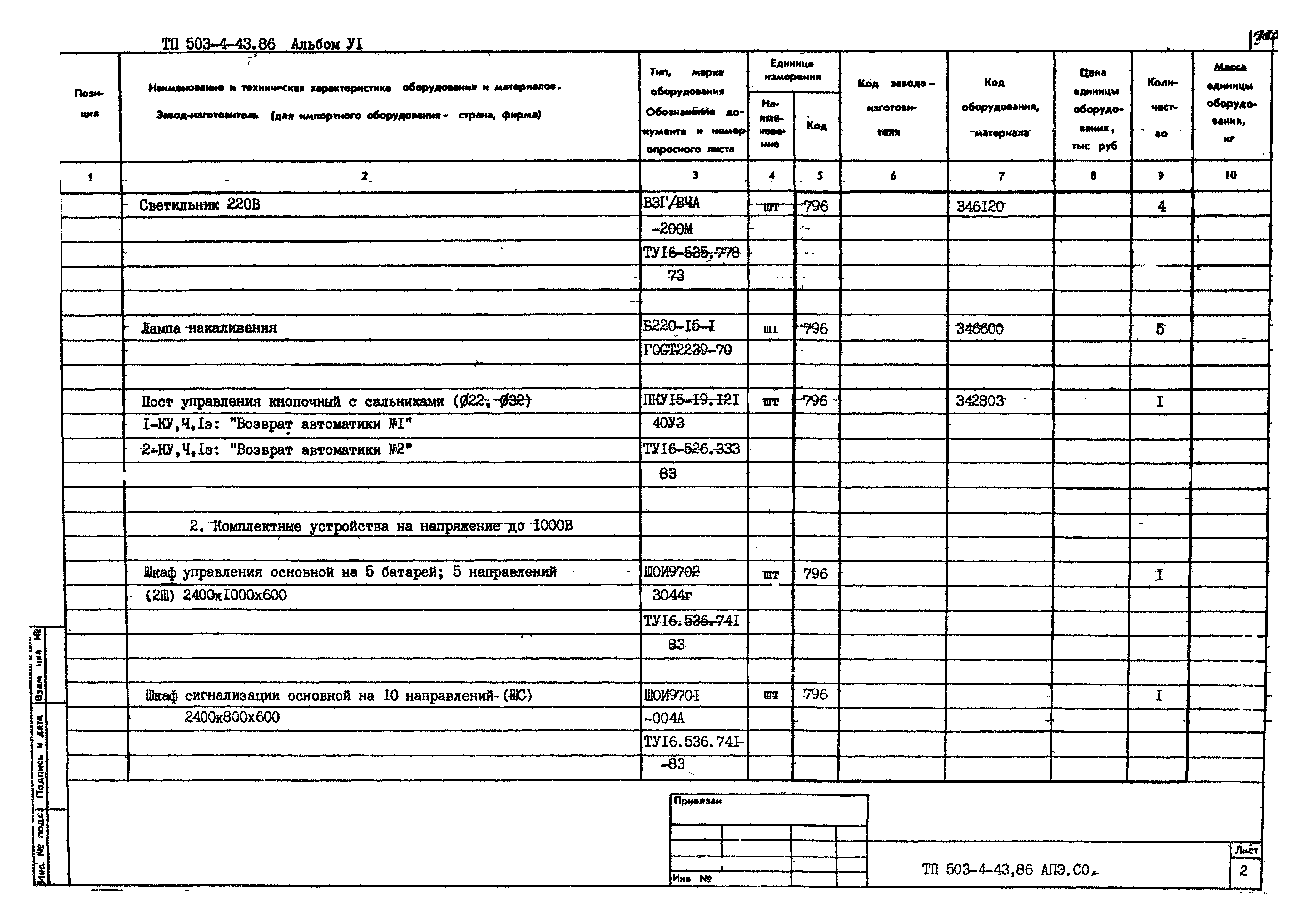 Типовой проект 503-4-43.86