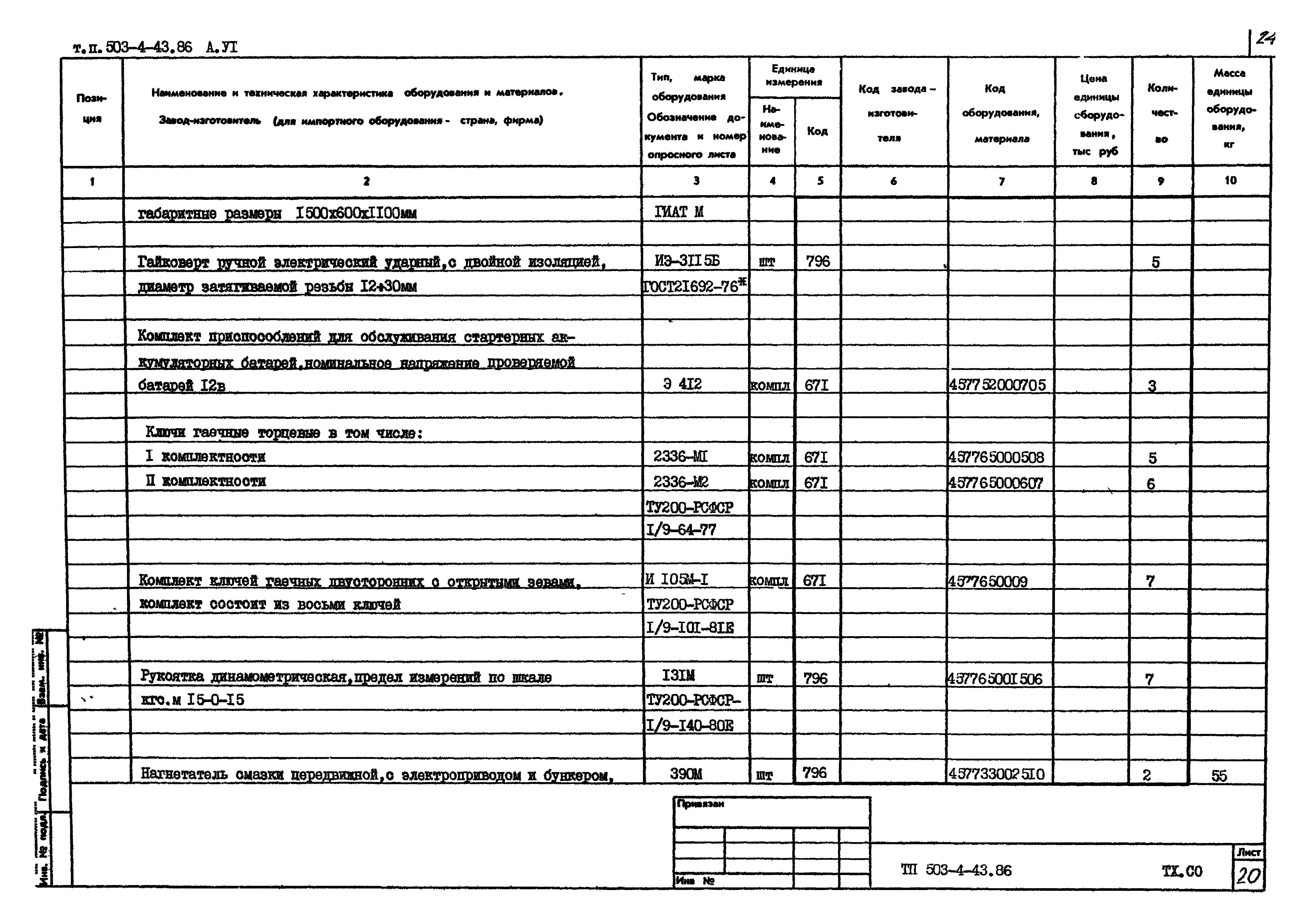 Типовой проект 503-4-43.86