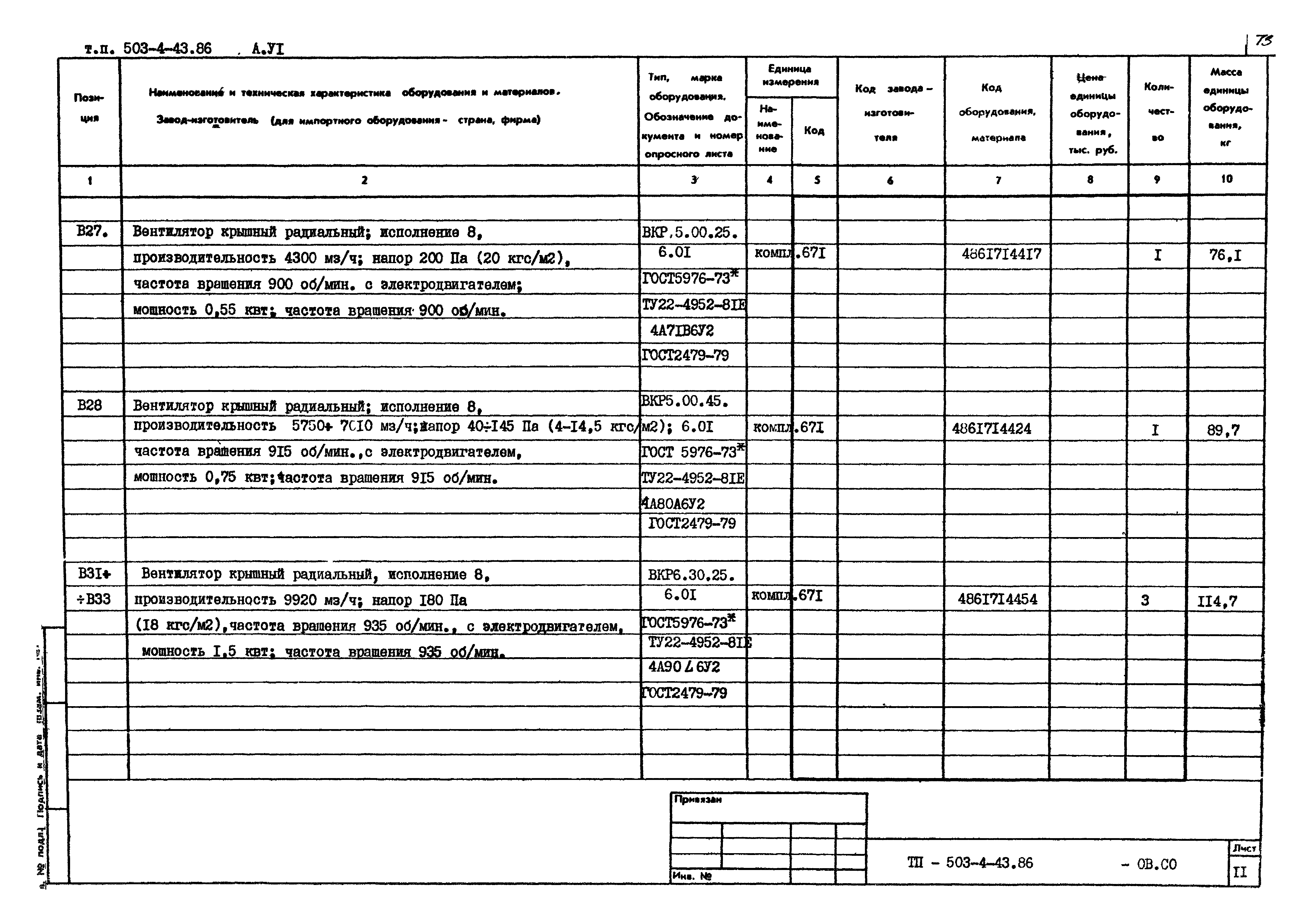 Типовой проект 503-4-43.86