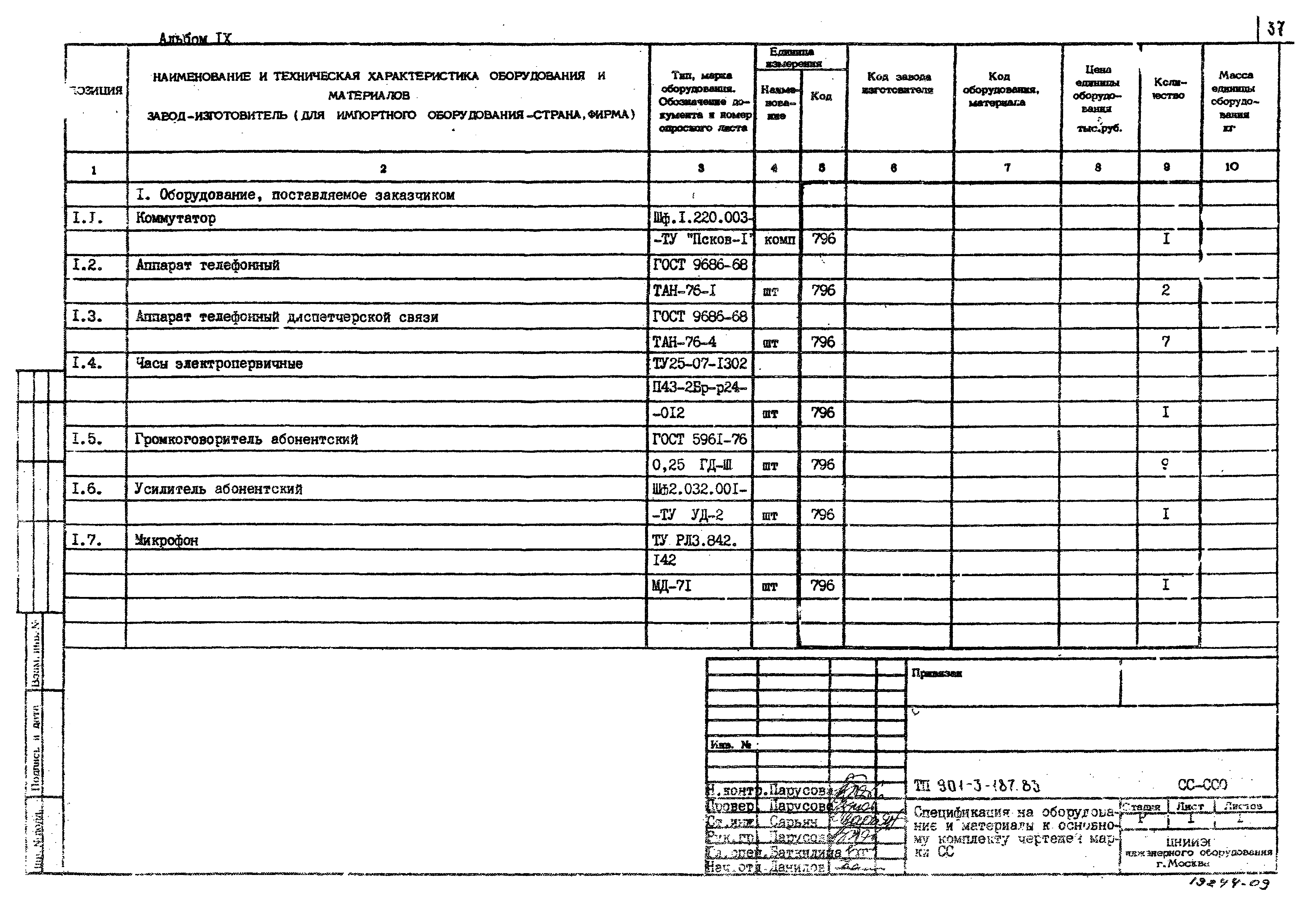 Типовой проект 901-3-187.83