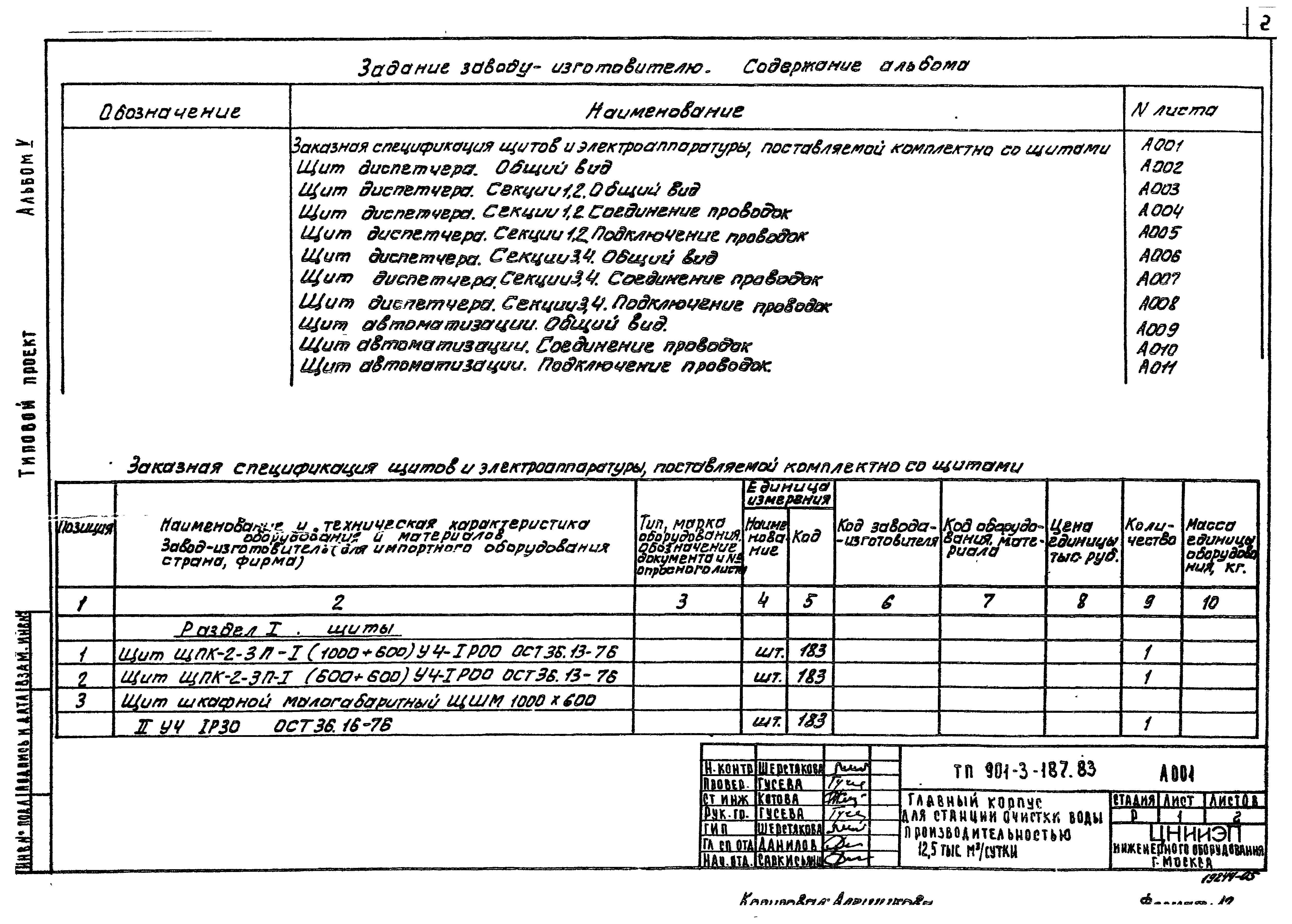 Типовой проект 901-3-187.83