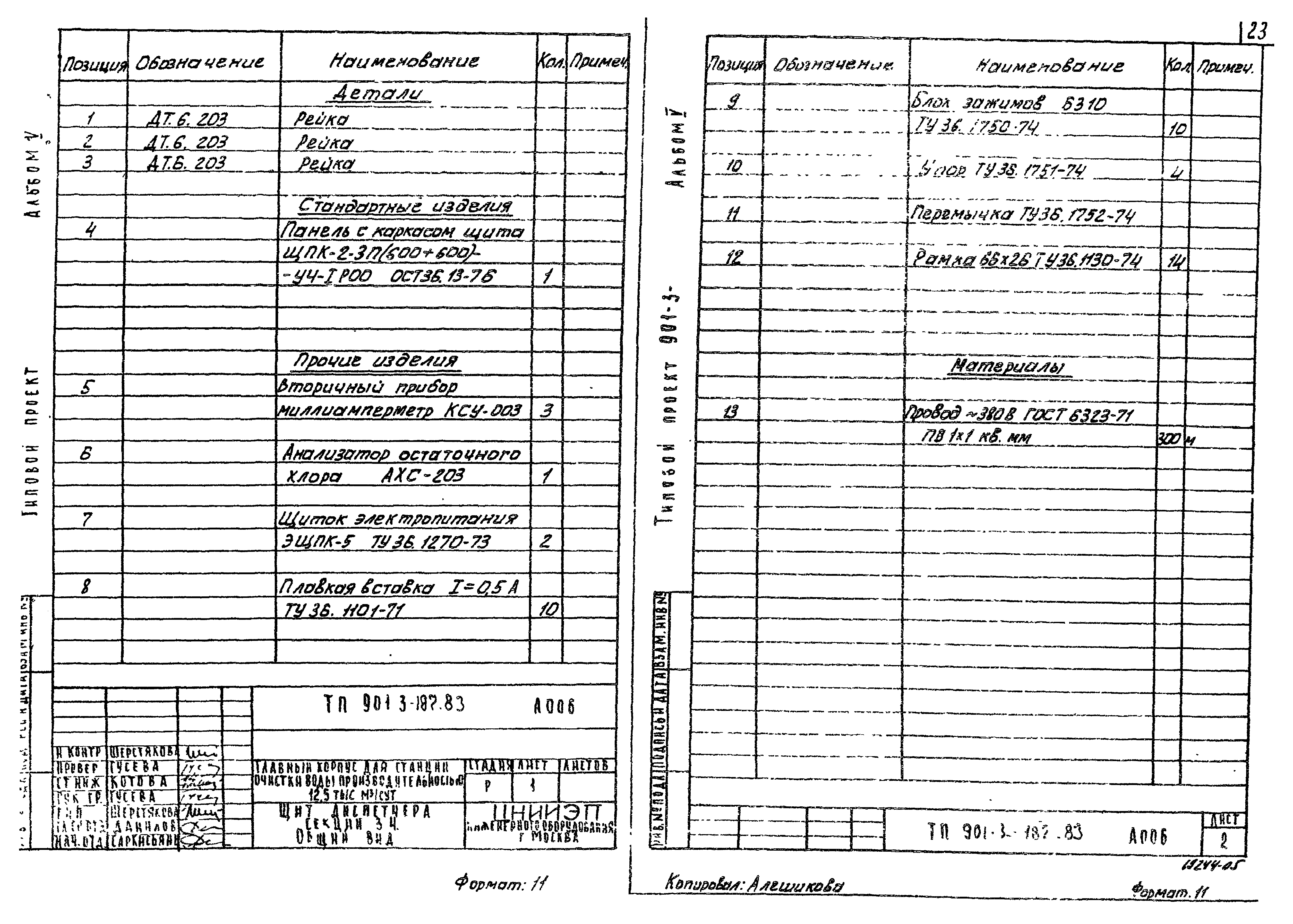 Типовой проект 901-3-187.83