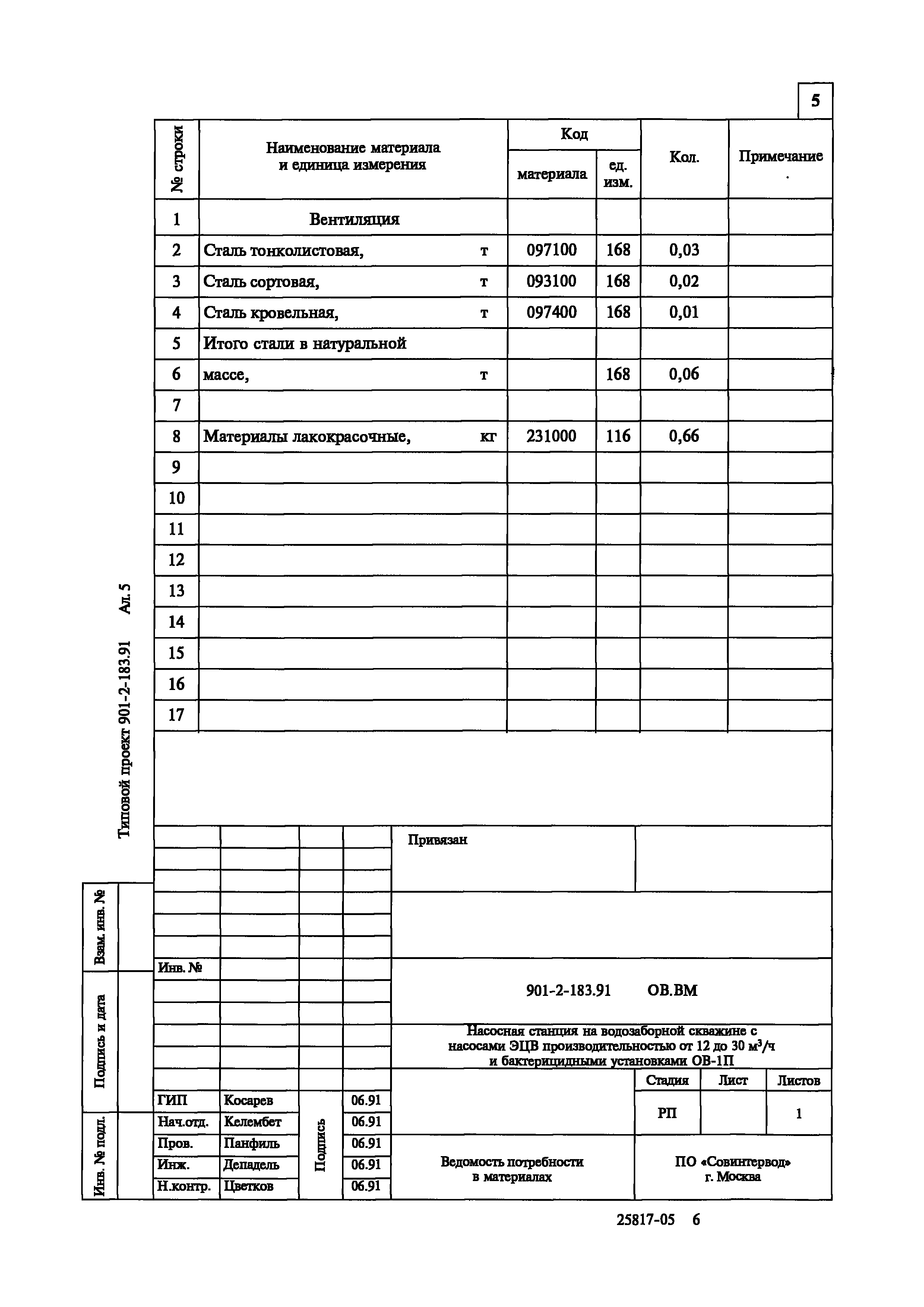 Типовой проект 901-2-183.91