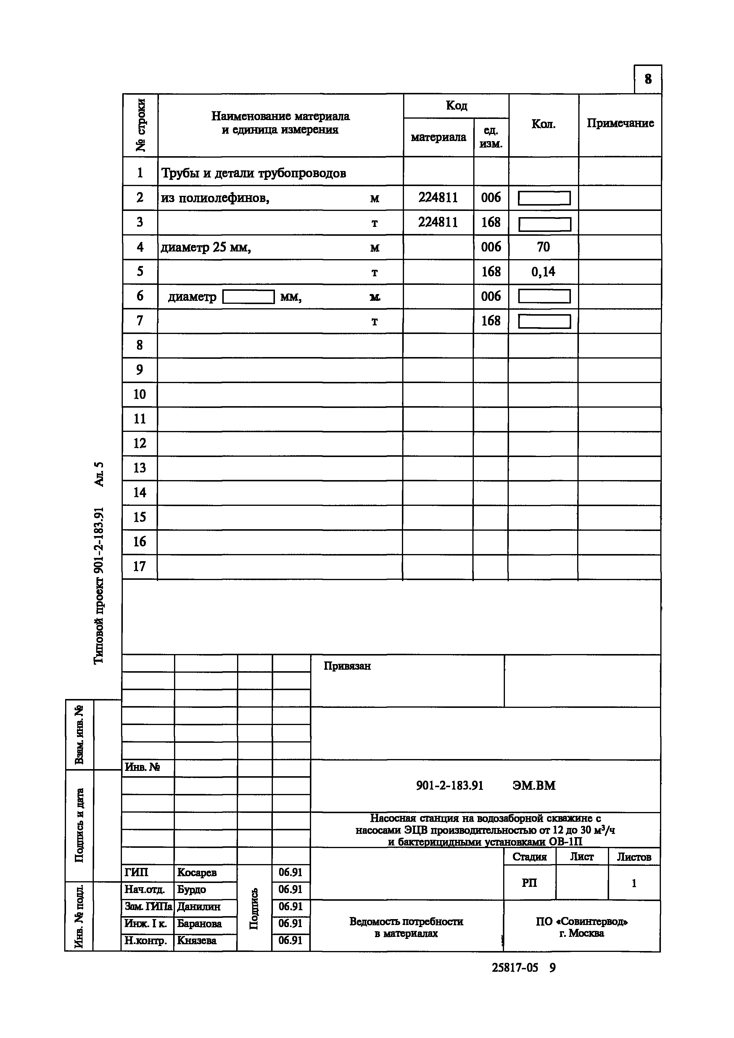 Типовой проект 901-2-183.91