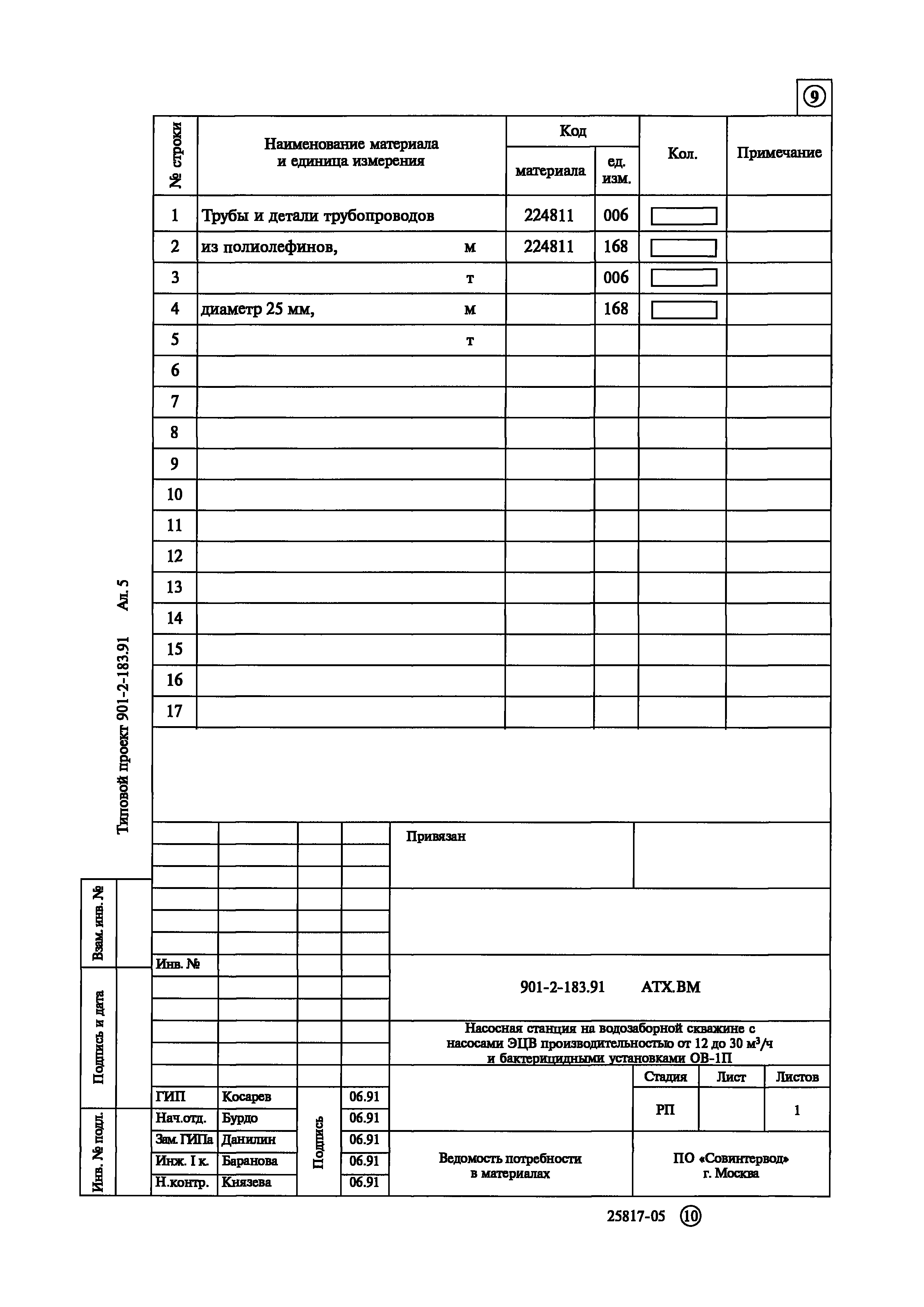 Типовой проект 901-2-183.91