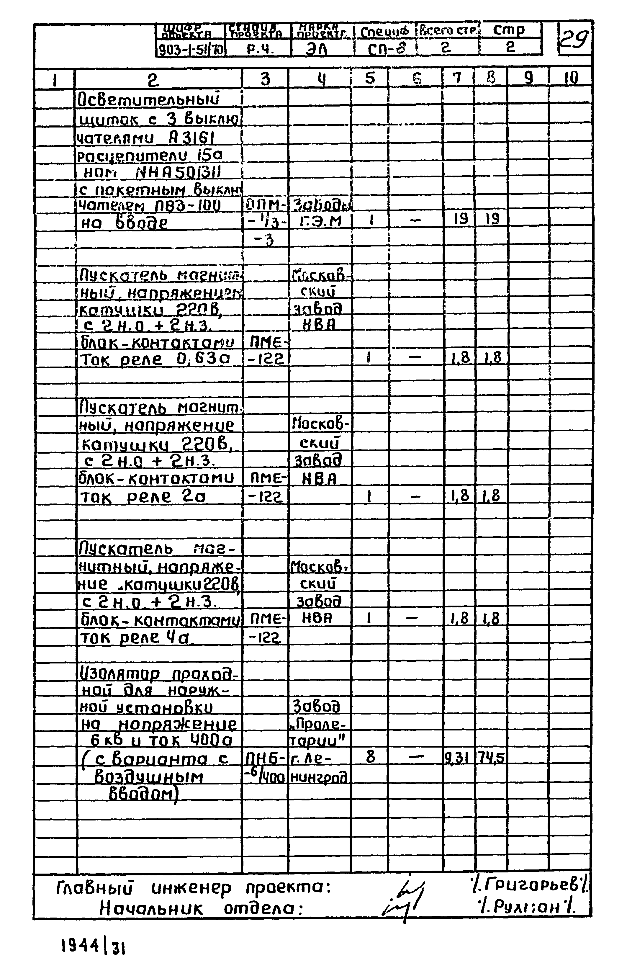 Типовой проект 903-1-52/70