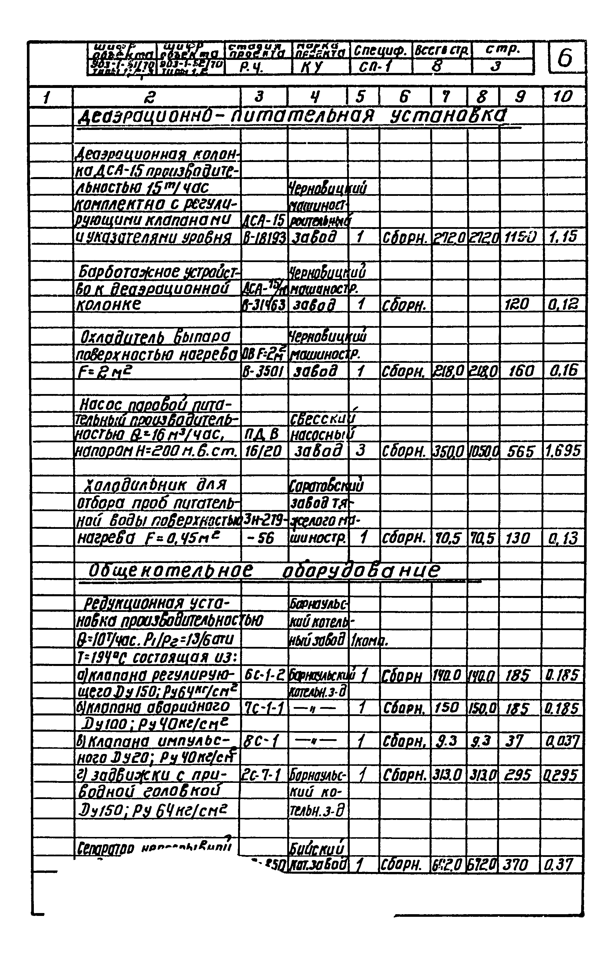 Типовой проект 903-1-52/70