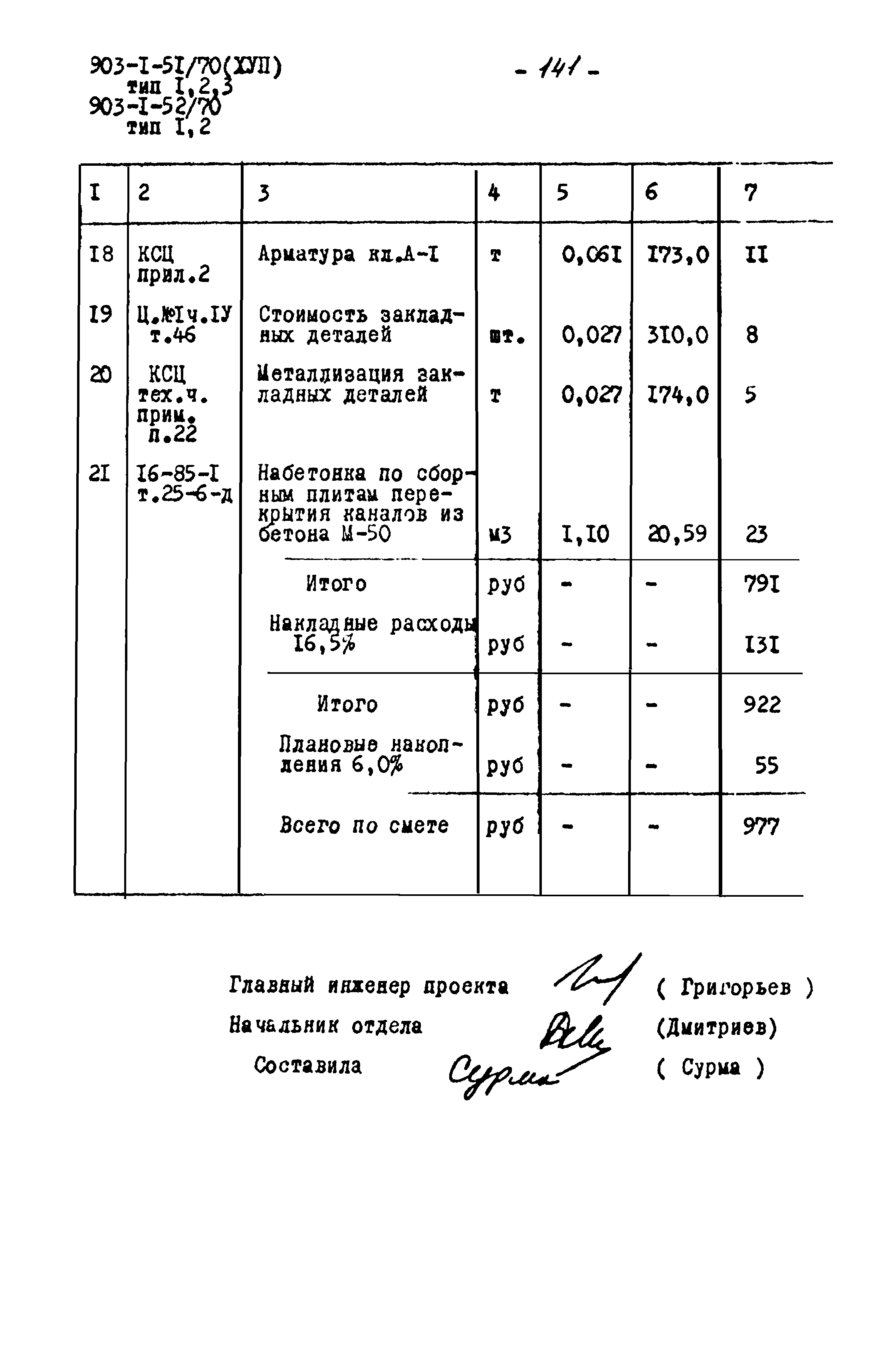 Типовой проект 903-1-52/70