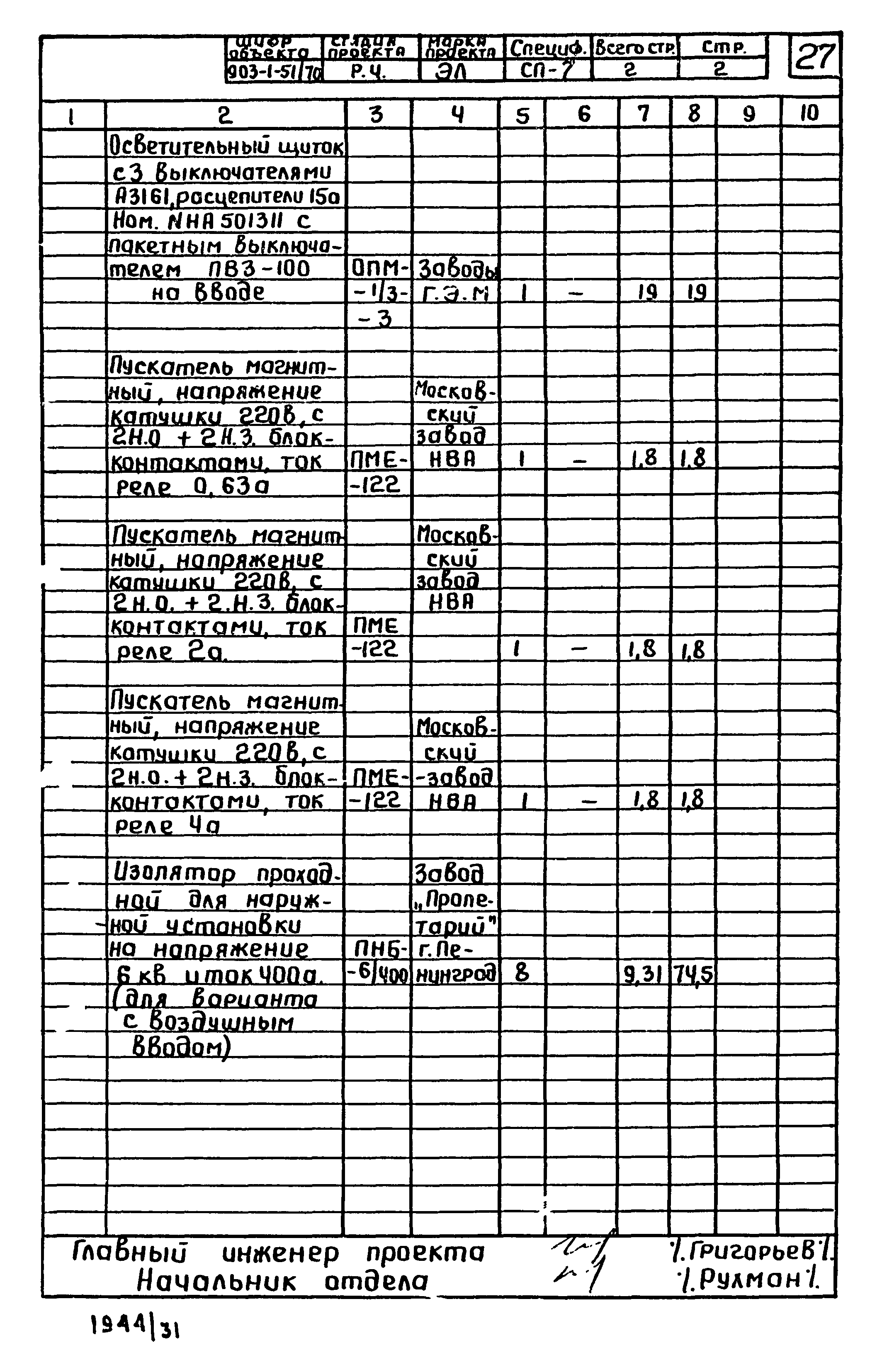 Типовой проект 903-1-51/70