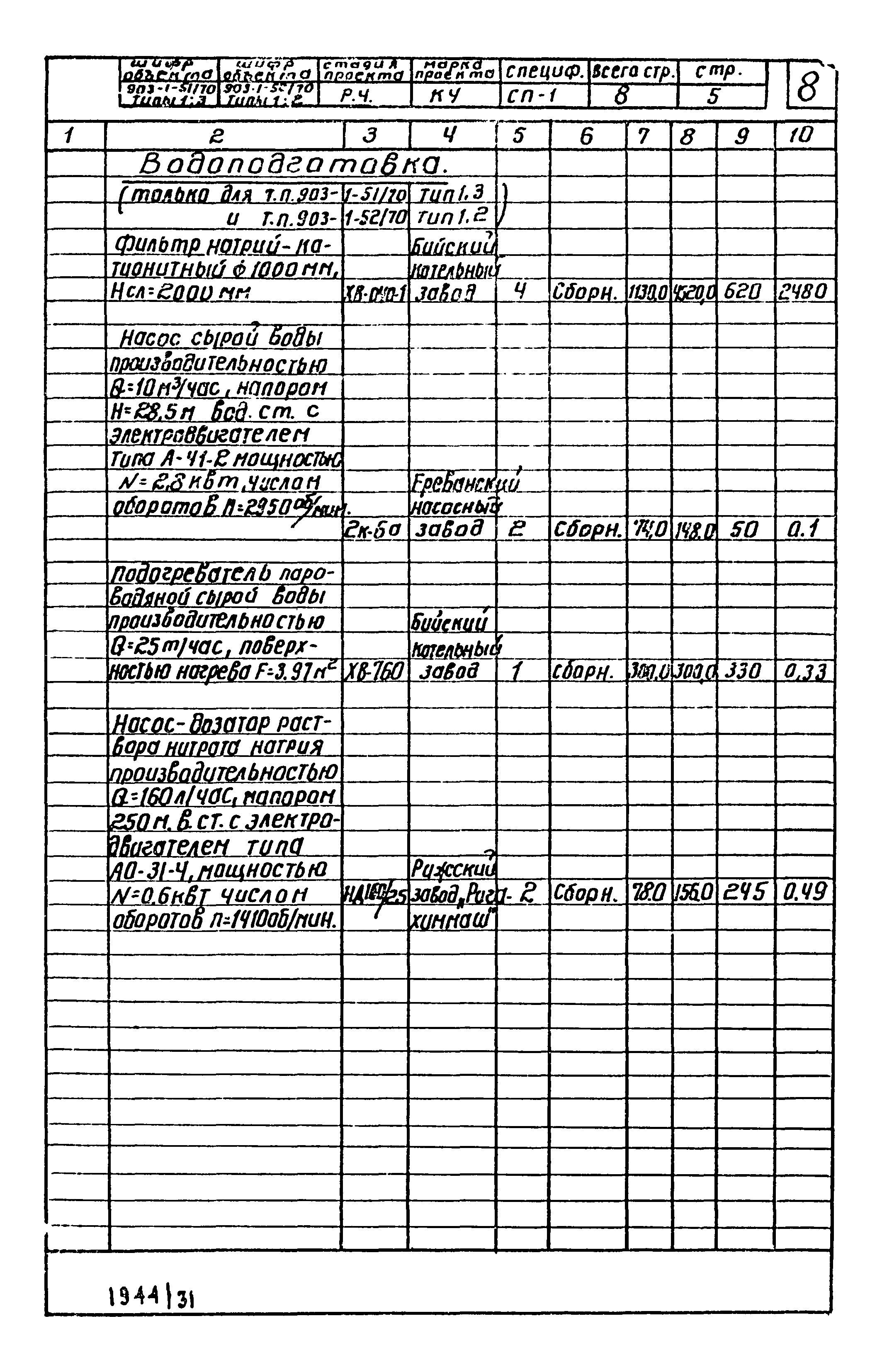 Типовой проект 903-1-51/70