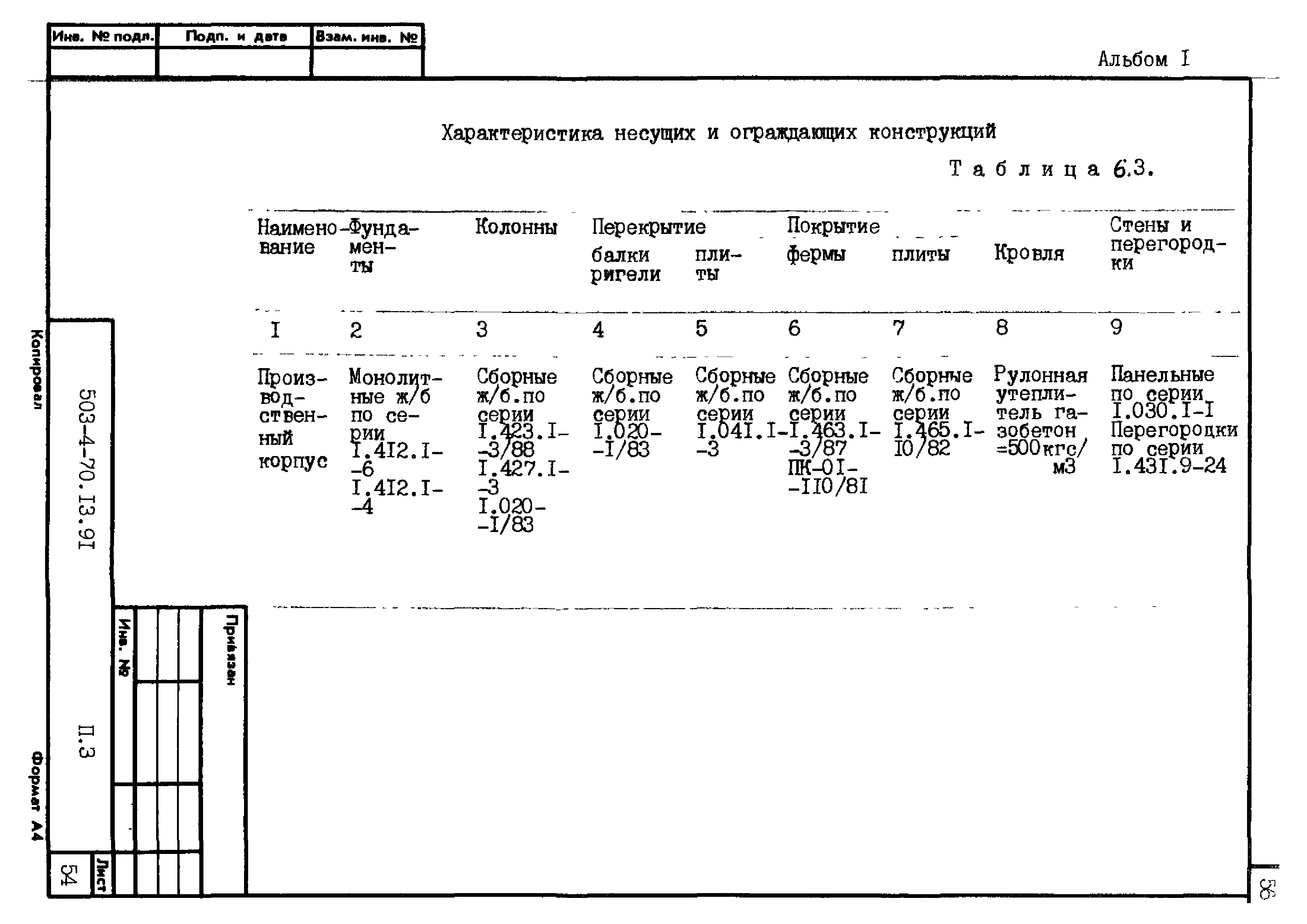 Типовой проект 503-4-70.13.91