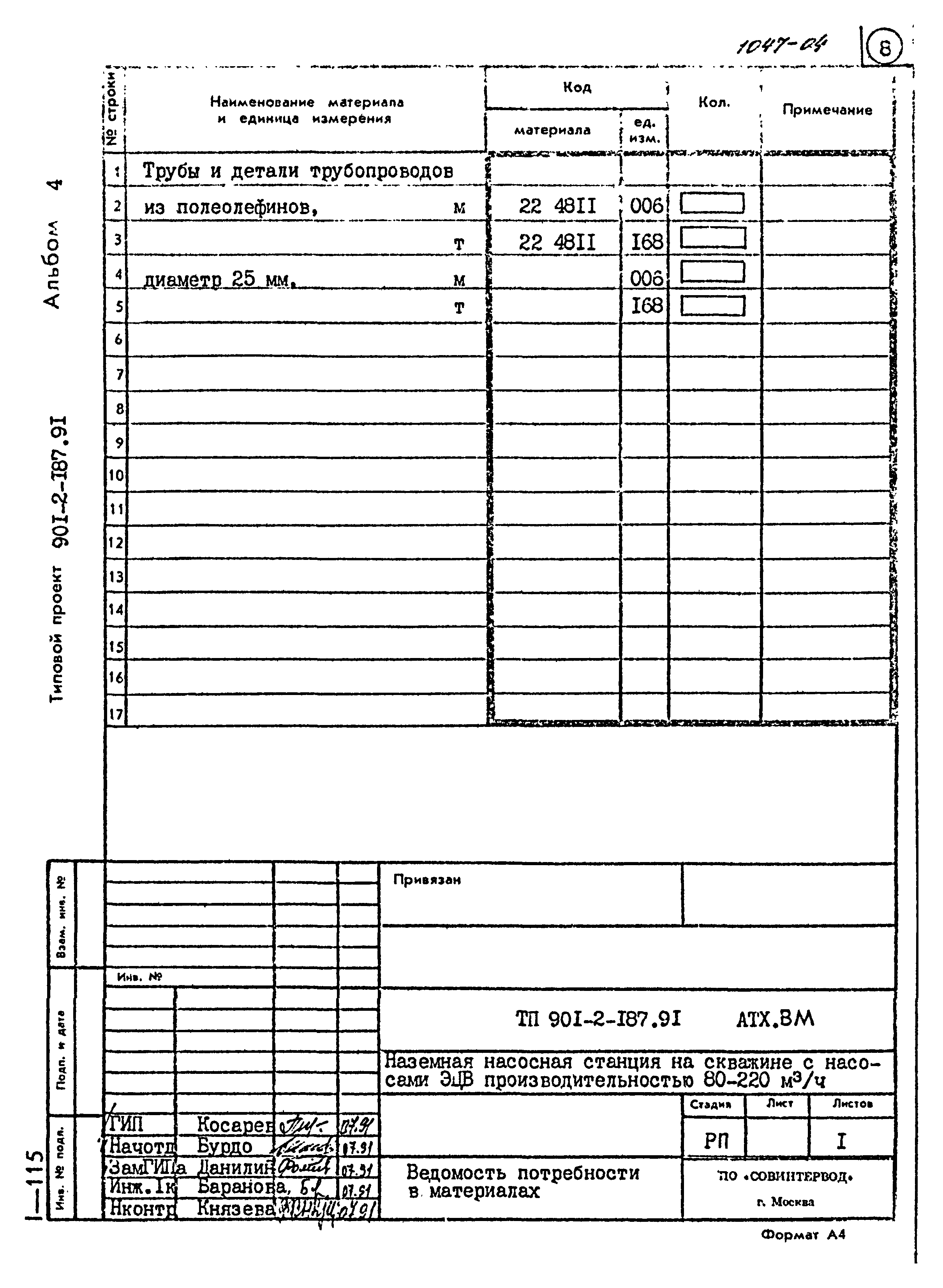 Типовой проект 901-2-187.91