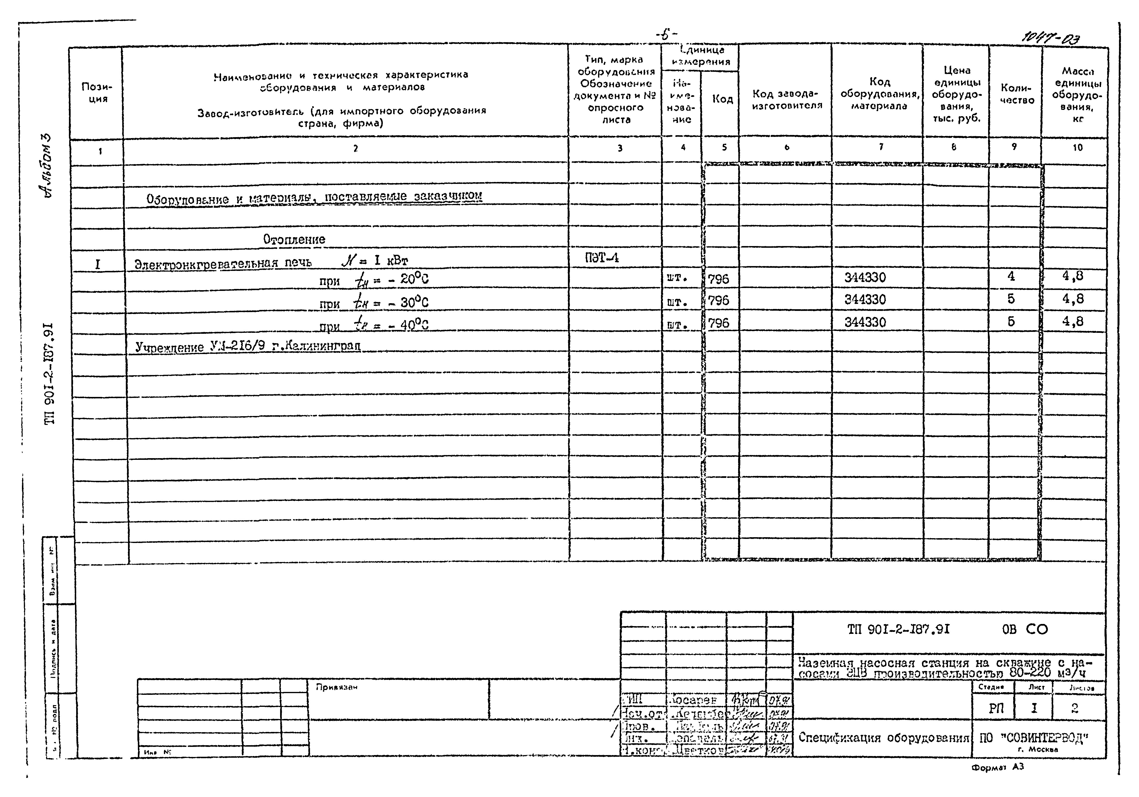 Типовой проект 901-2-187.91