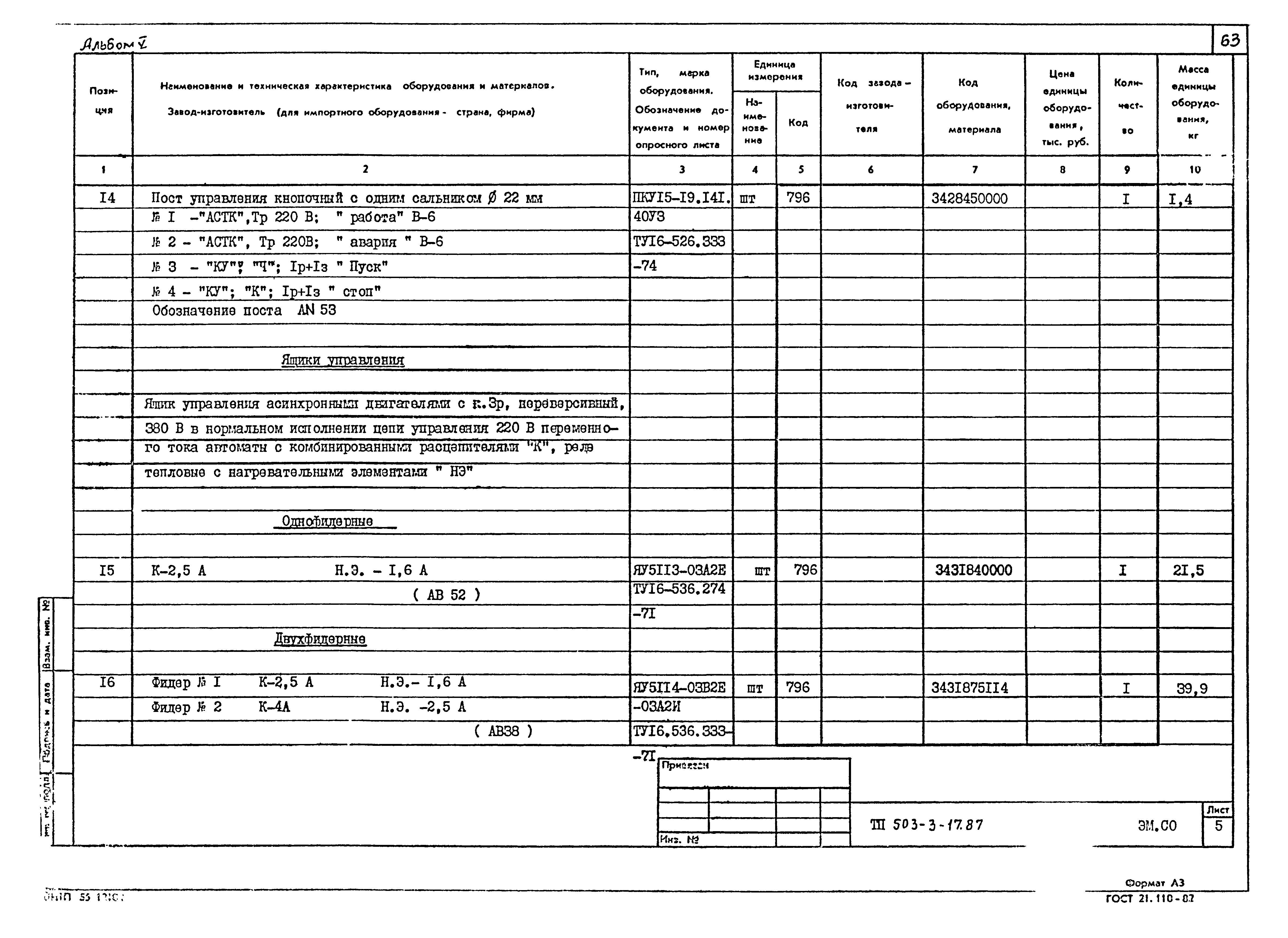 Типовой проект 503-3-17.87