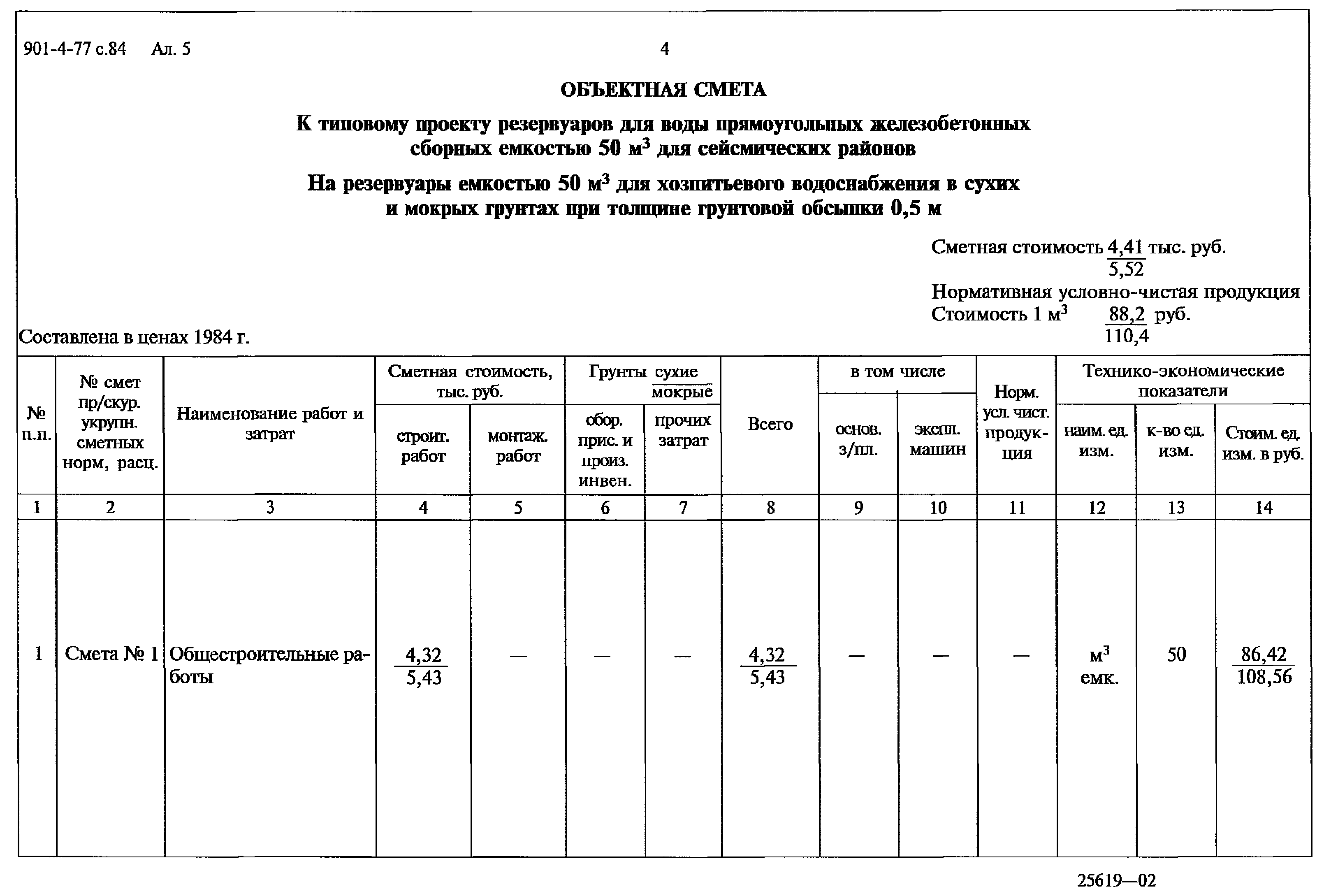 Типовой проект 901-4-77с.84