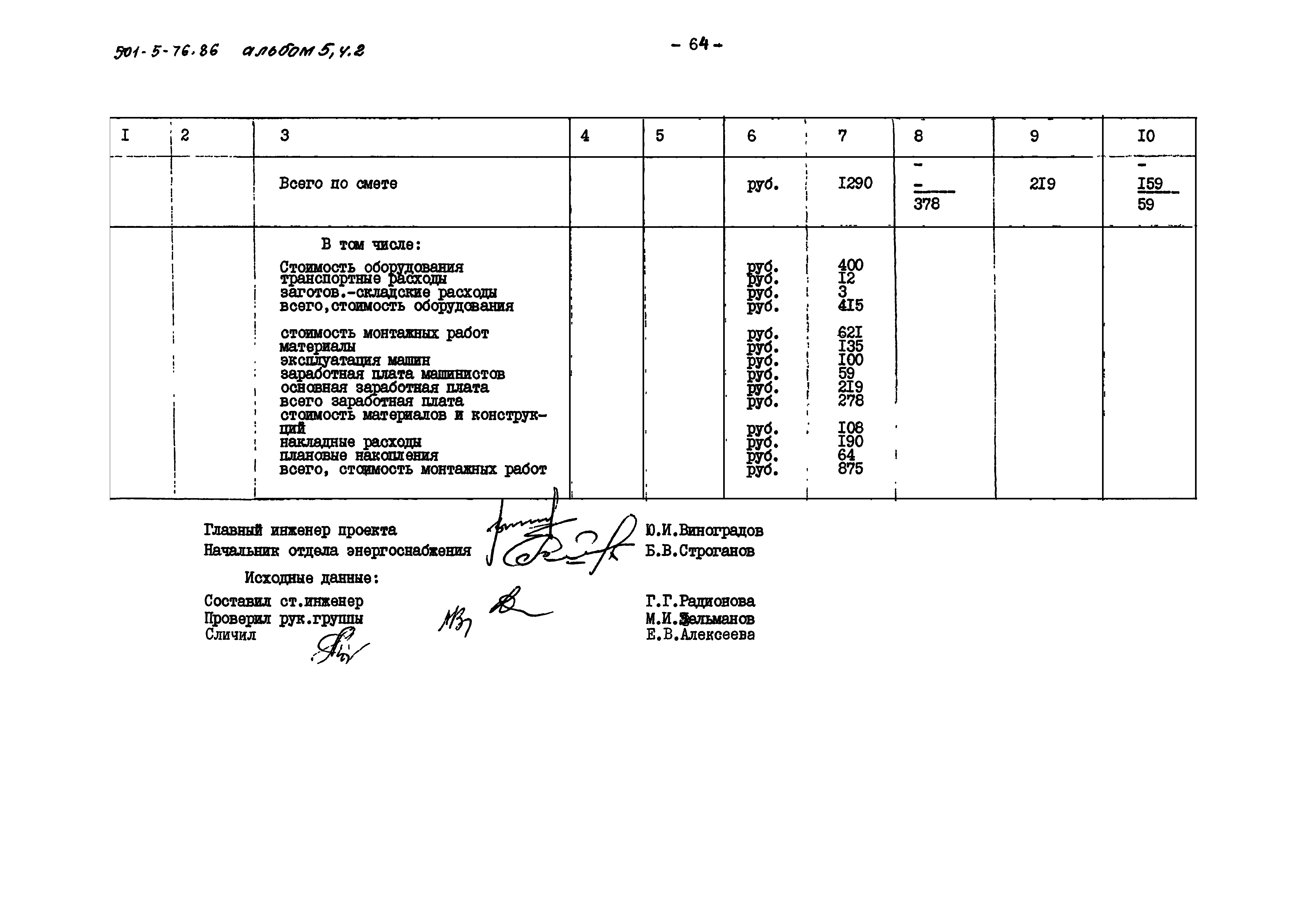 Типовой проект 501-5-76.86