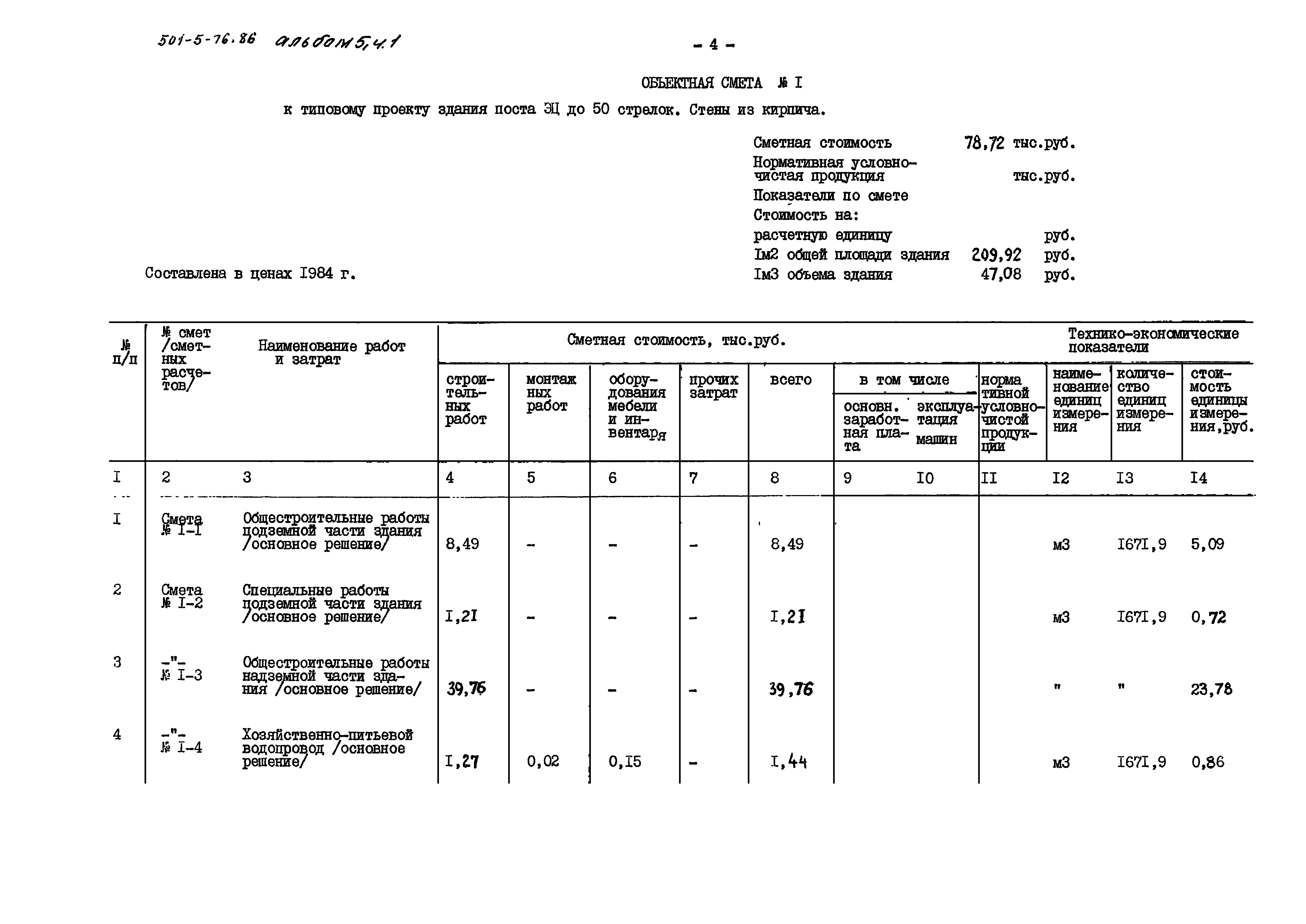 Типовой проект 501-5-76.86