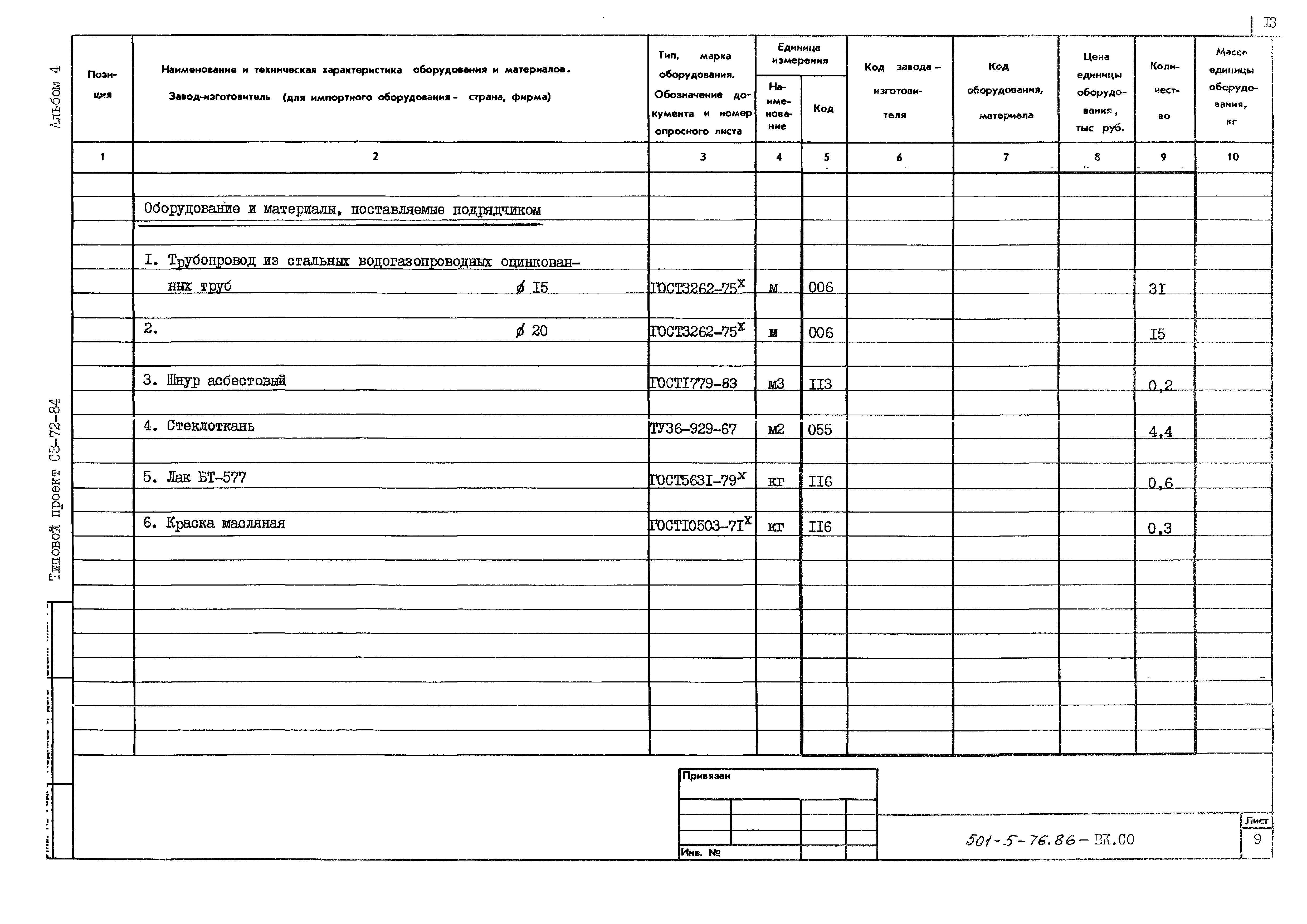 Типовой проект 501-5-76.86