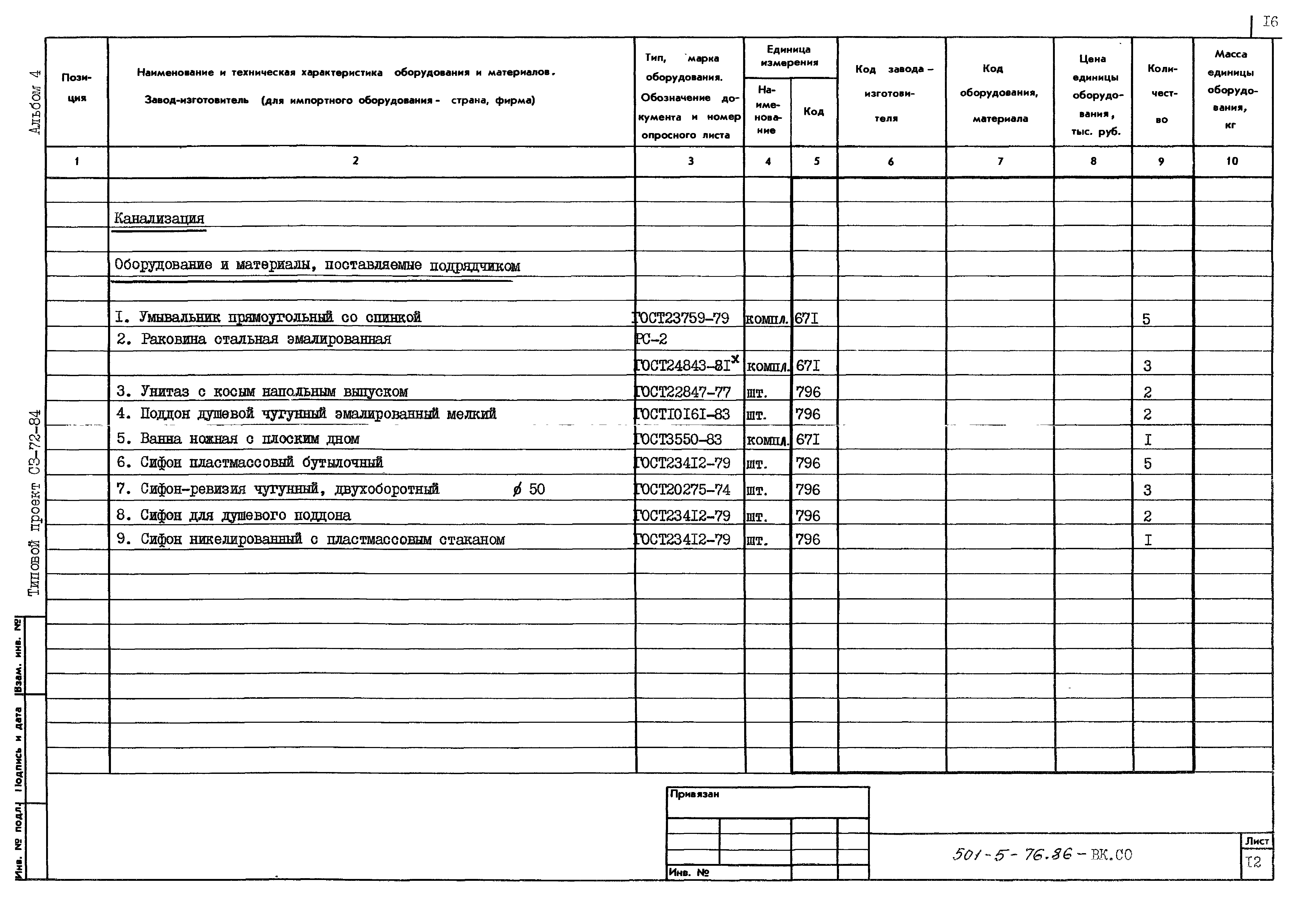 Типовой проект 501-5-76.86