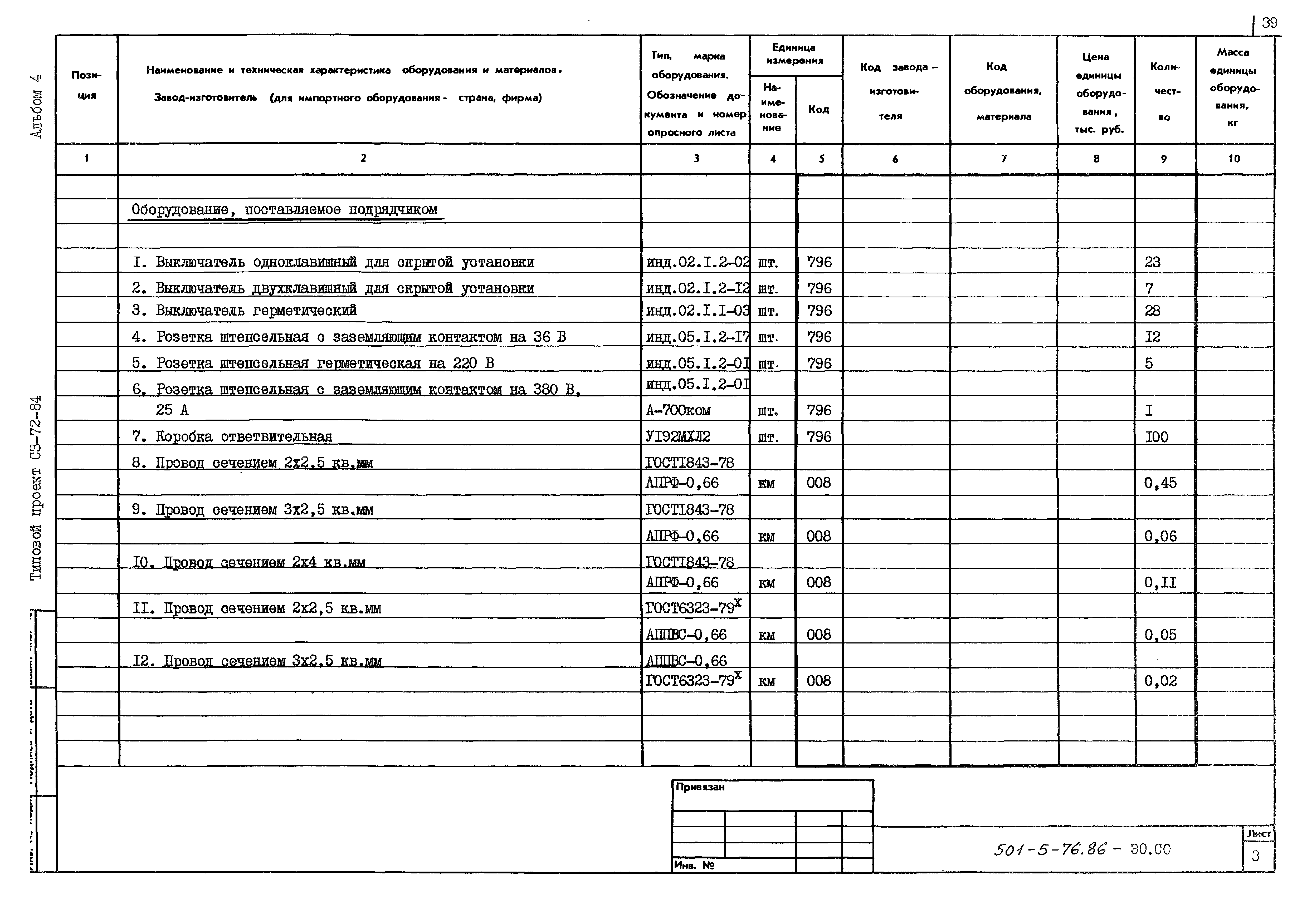 Типовой проект 501-5-76.86