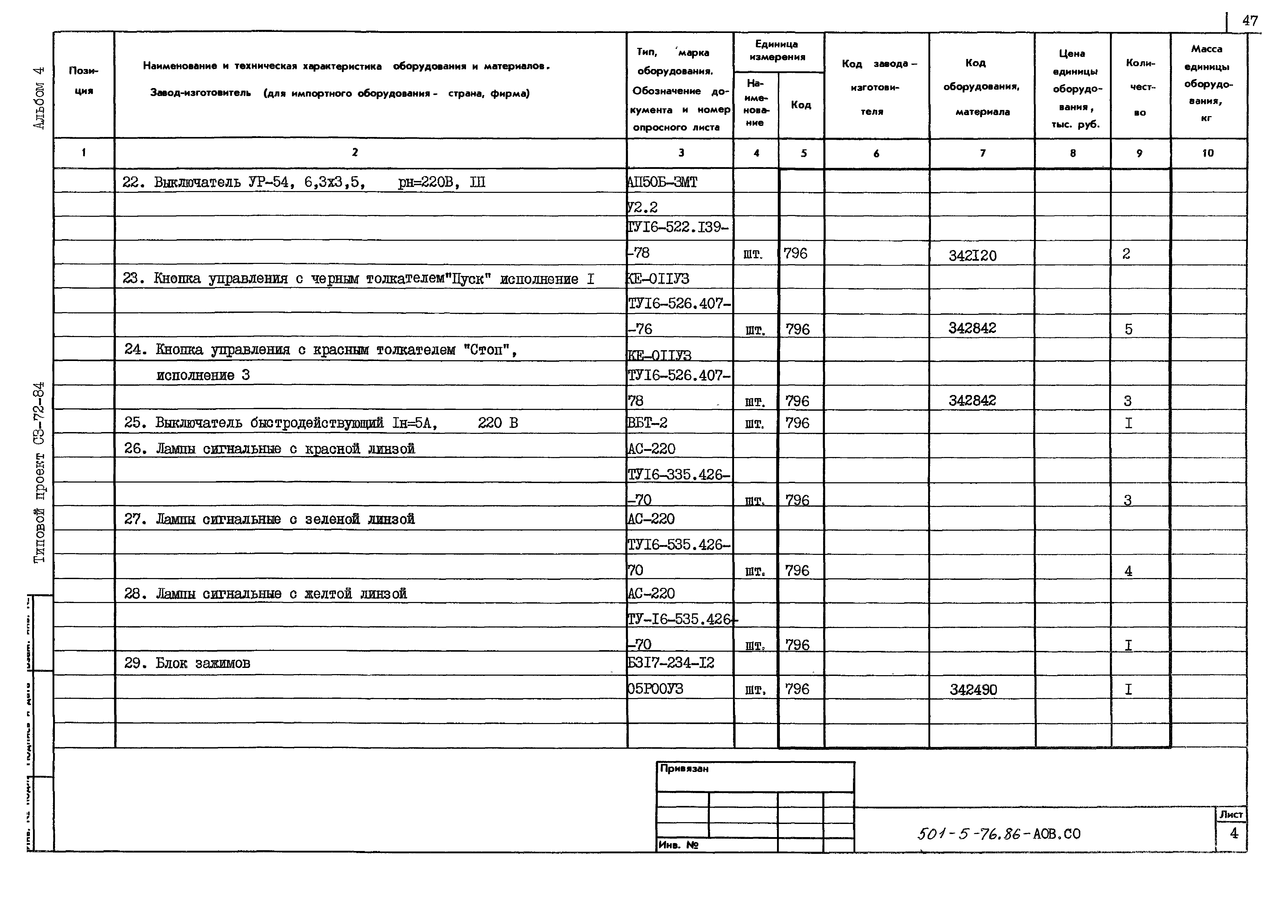 Типовой проект 501-5-76.86