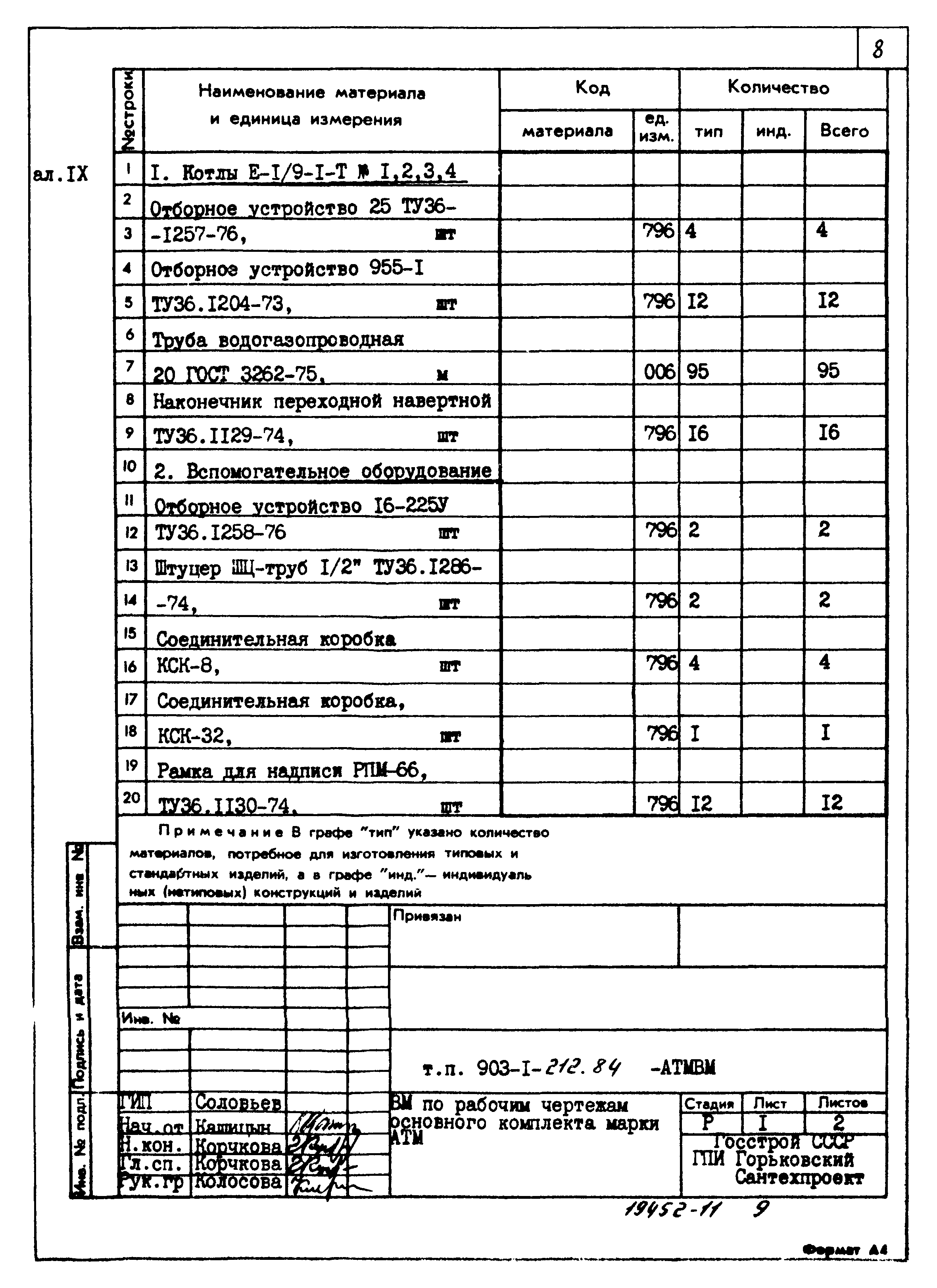 Типовой проект 903-1-212.84