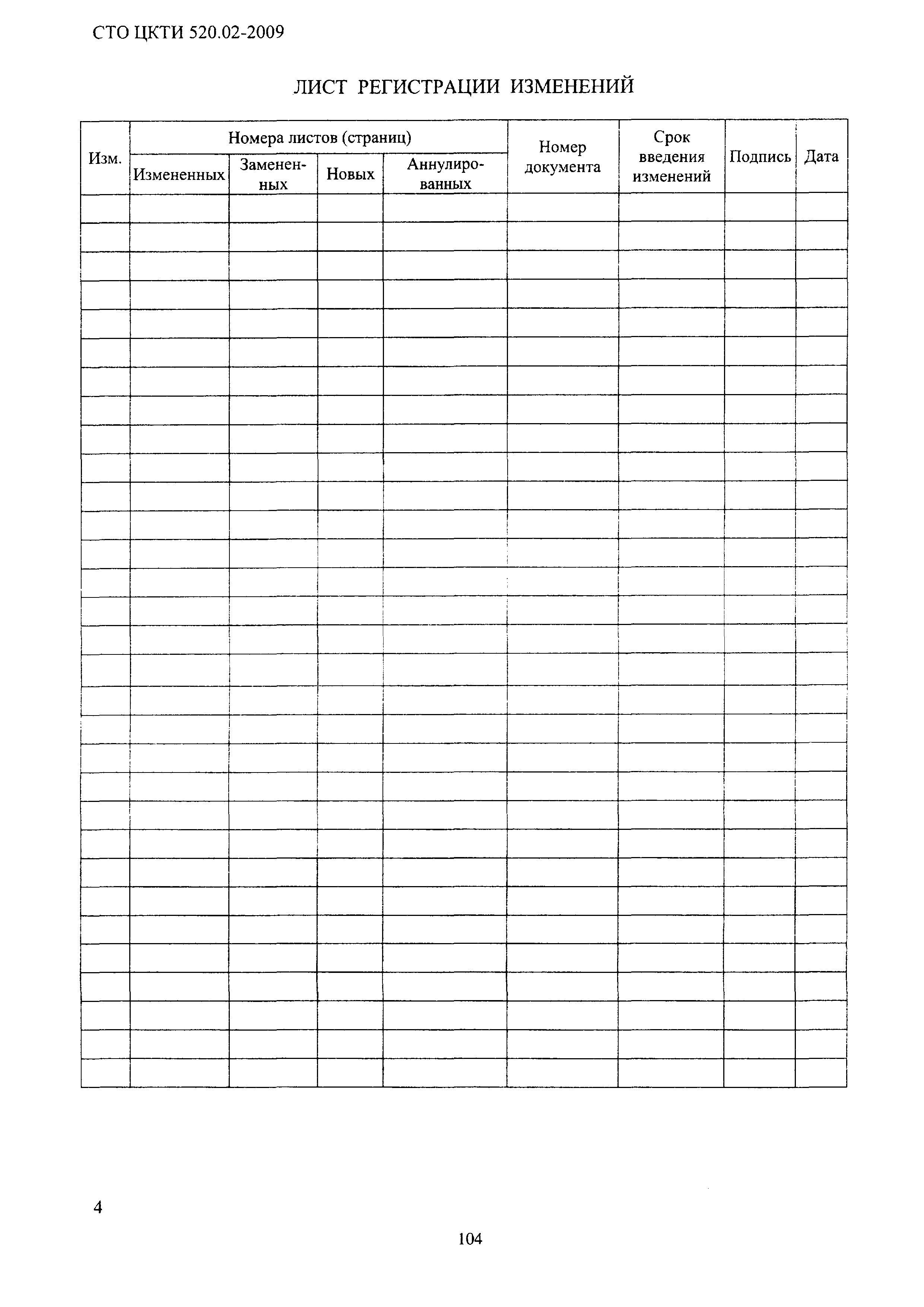 СТО ЦКТИ 520.02-2009