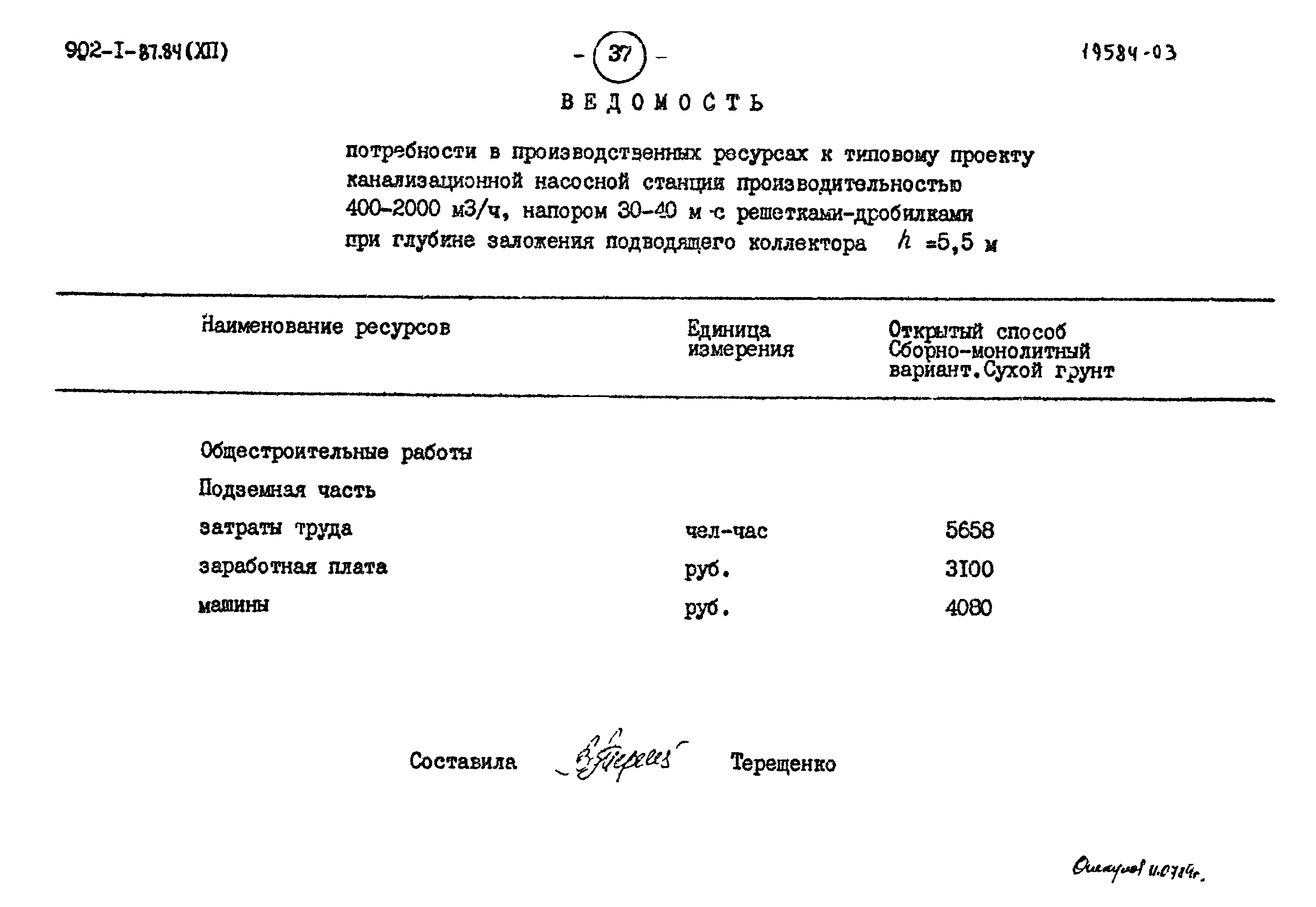 Типовой проект 902-1-87.84