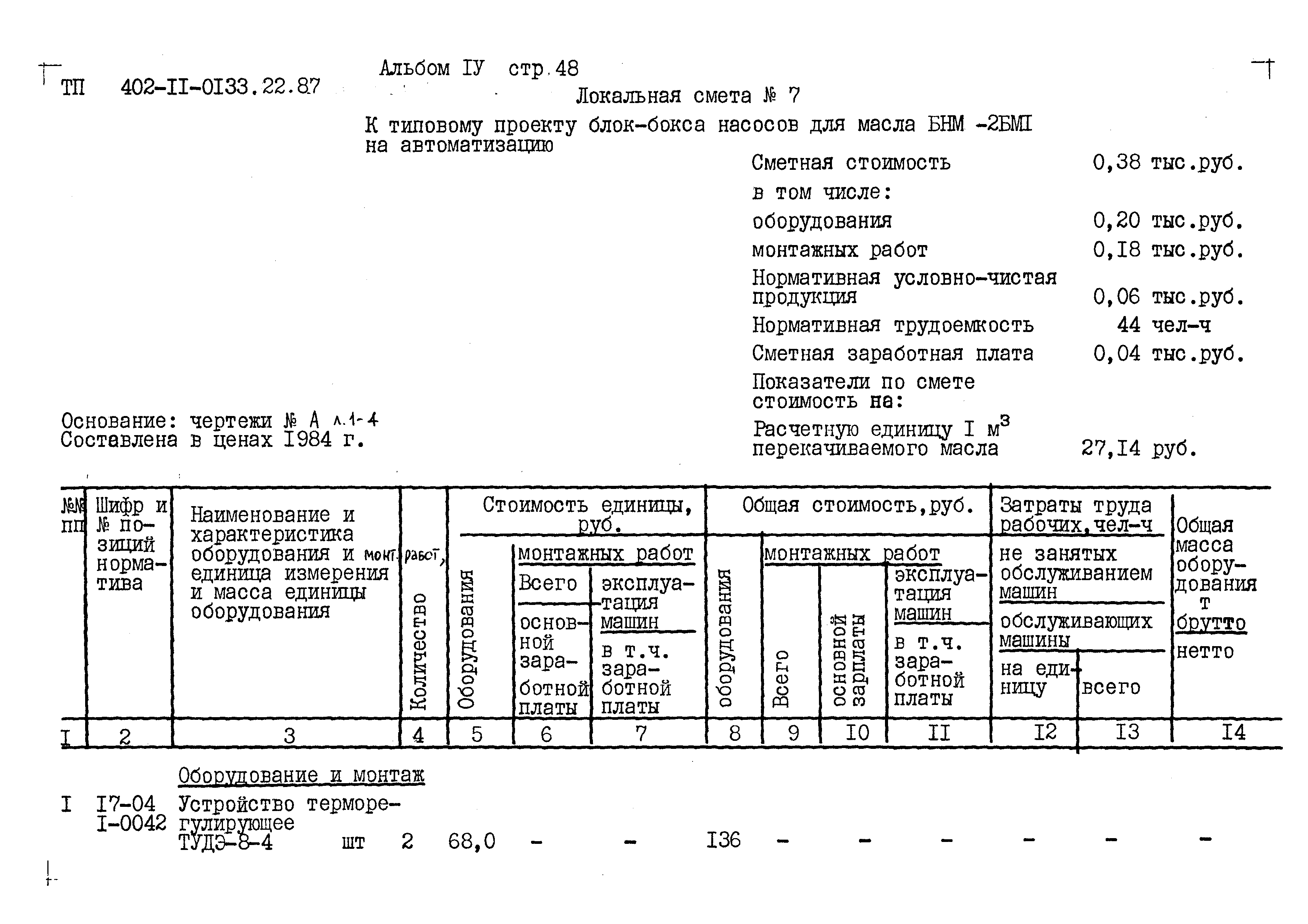 Типовые проектные решения 402-11-0133.22.87