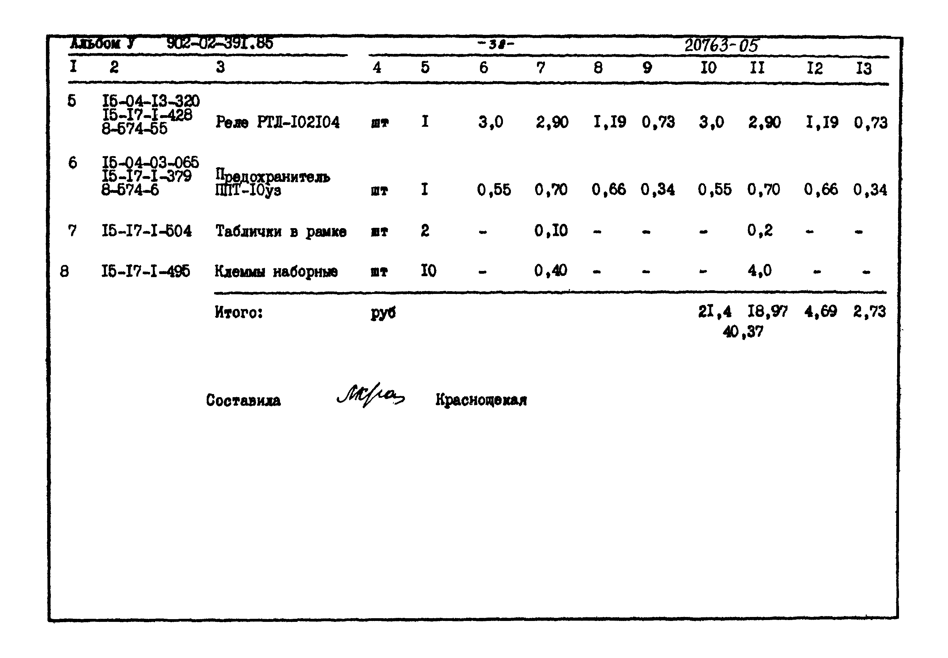 Типовые проектные решения 902-02-391.85