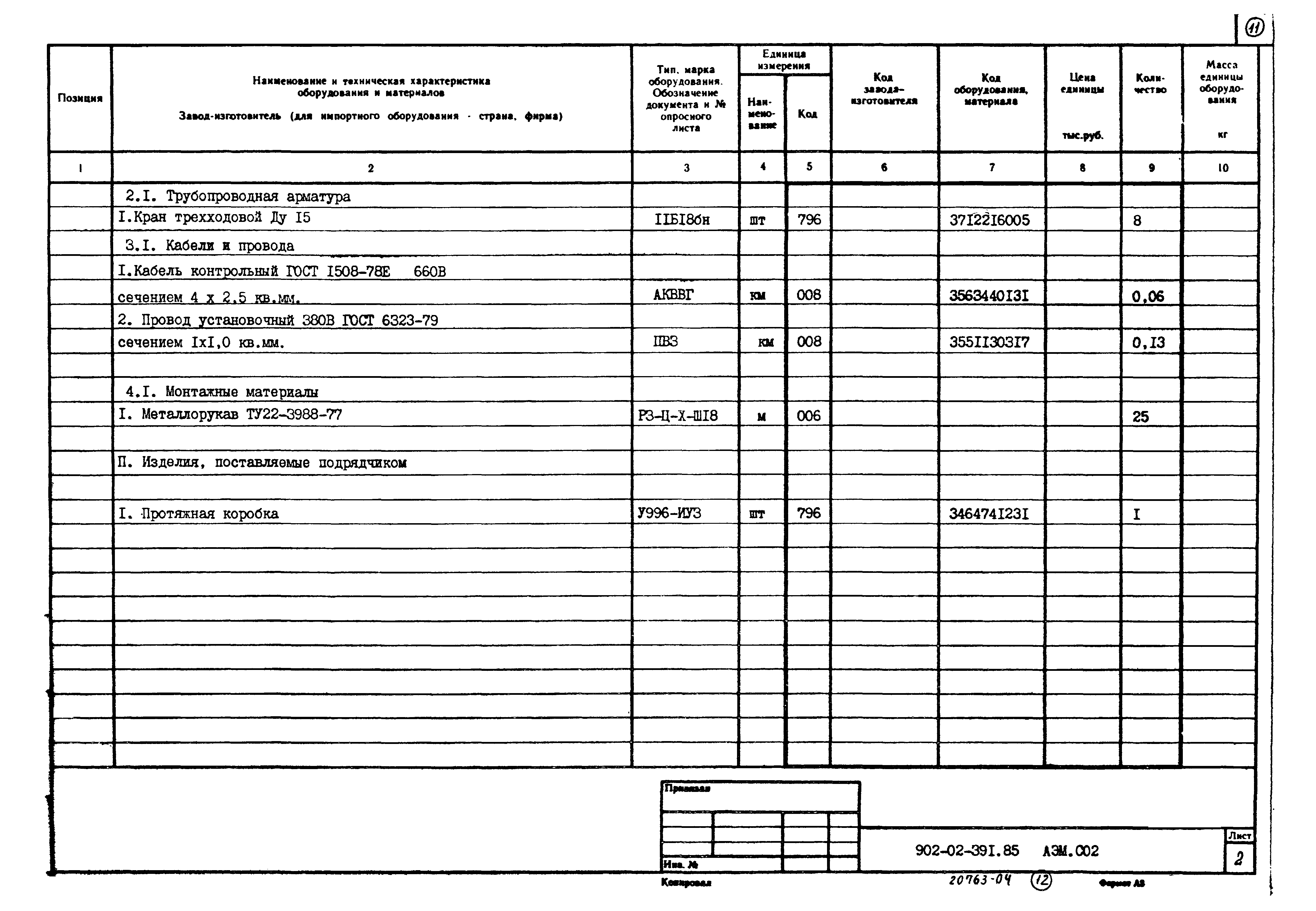 Типовые проектные решения 902-02-391.85