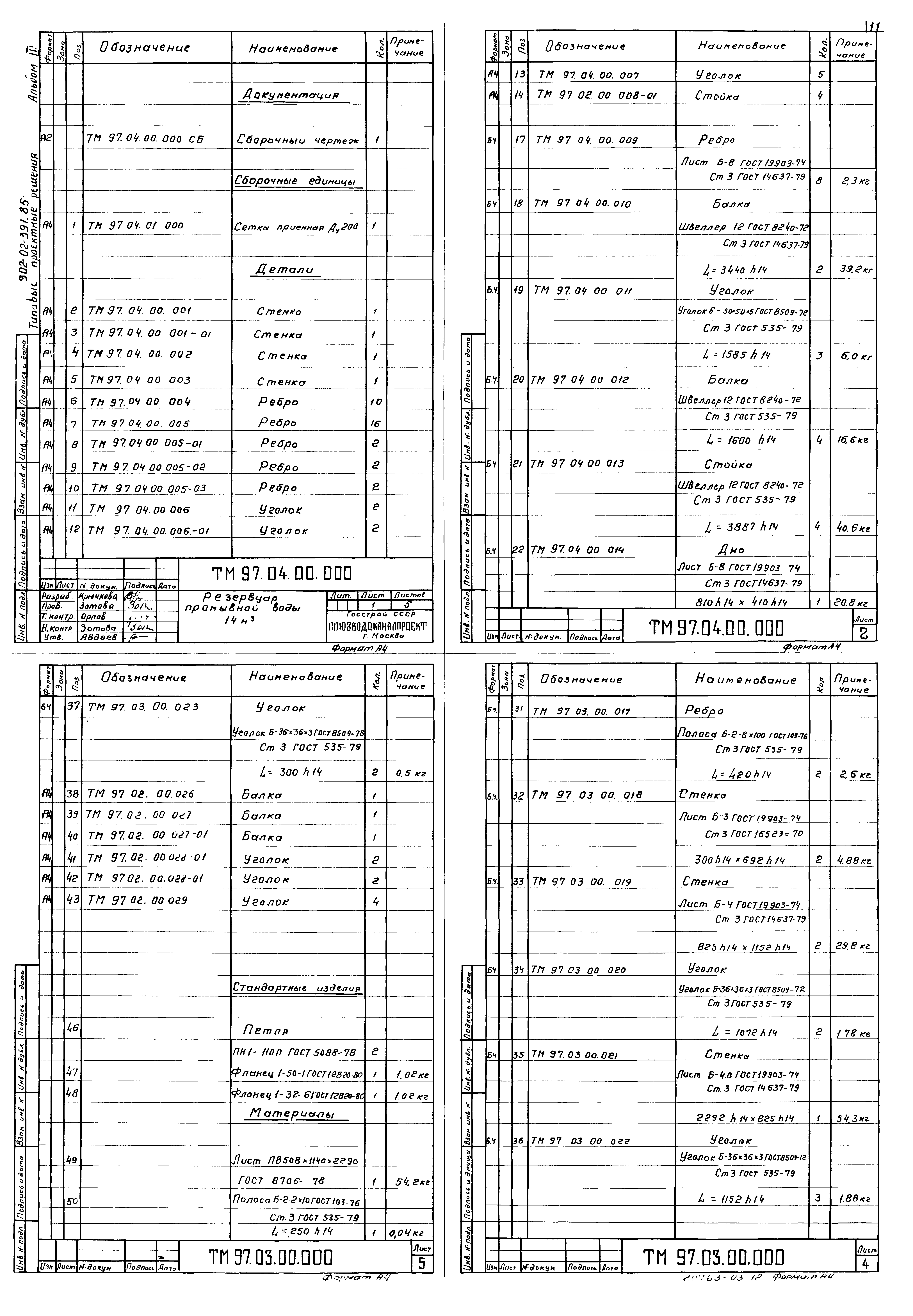 Типовые проектные решения 902-02-391.85