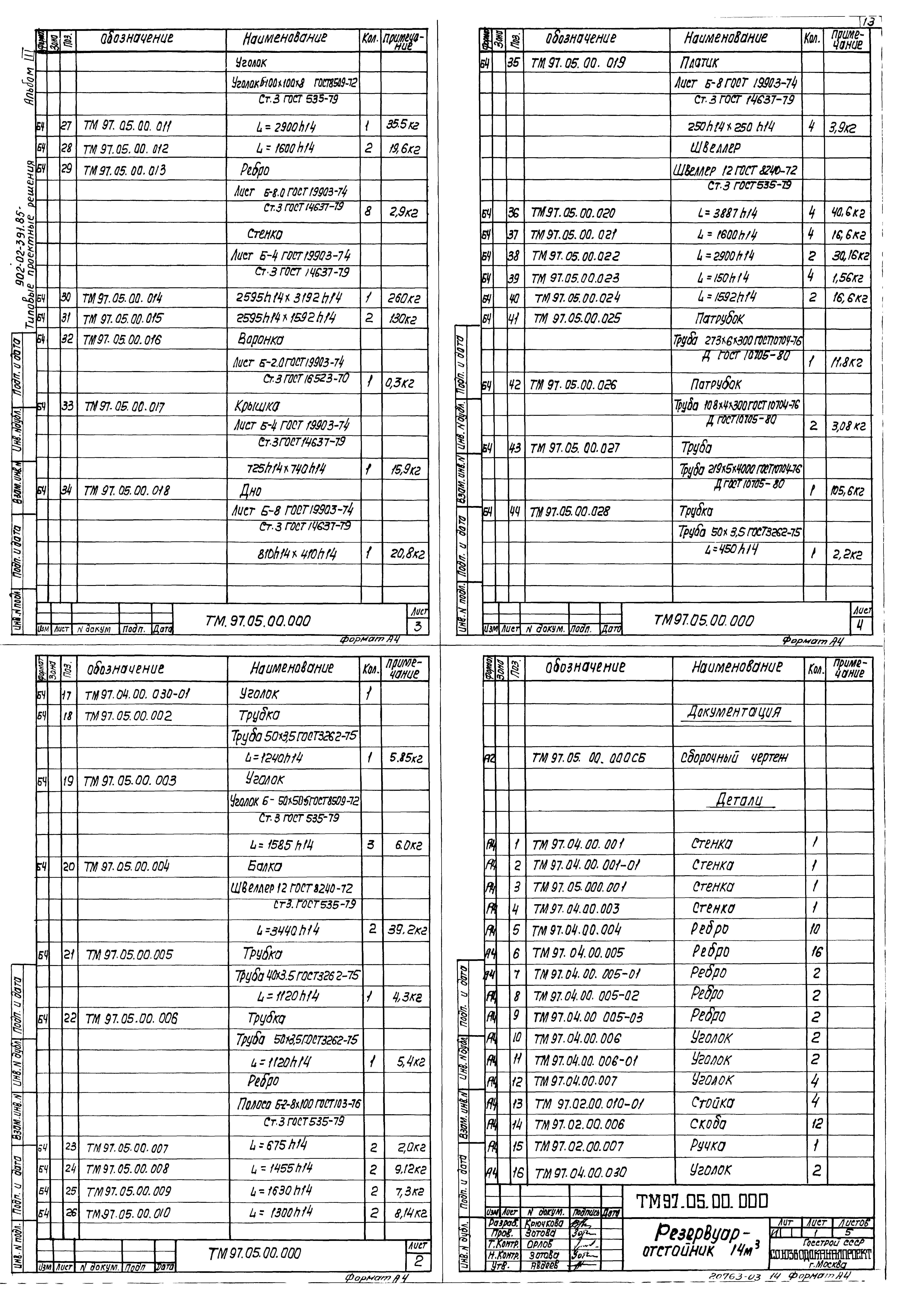 Типовые проектные решения 902-02-391.85