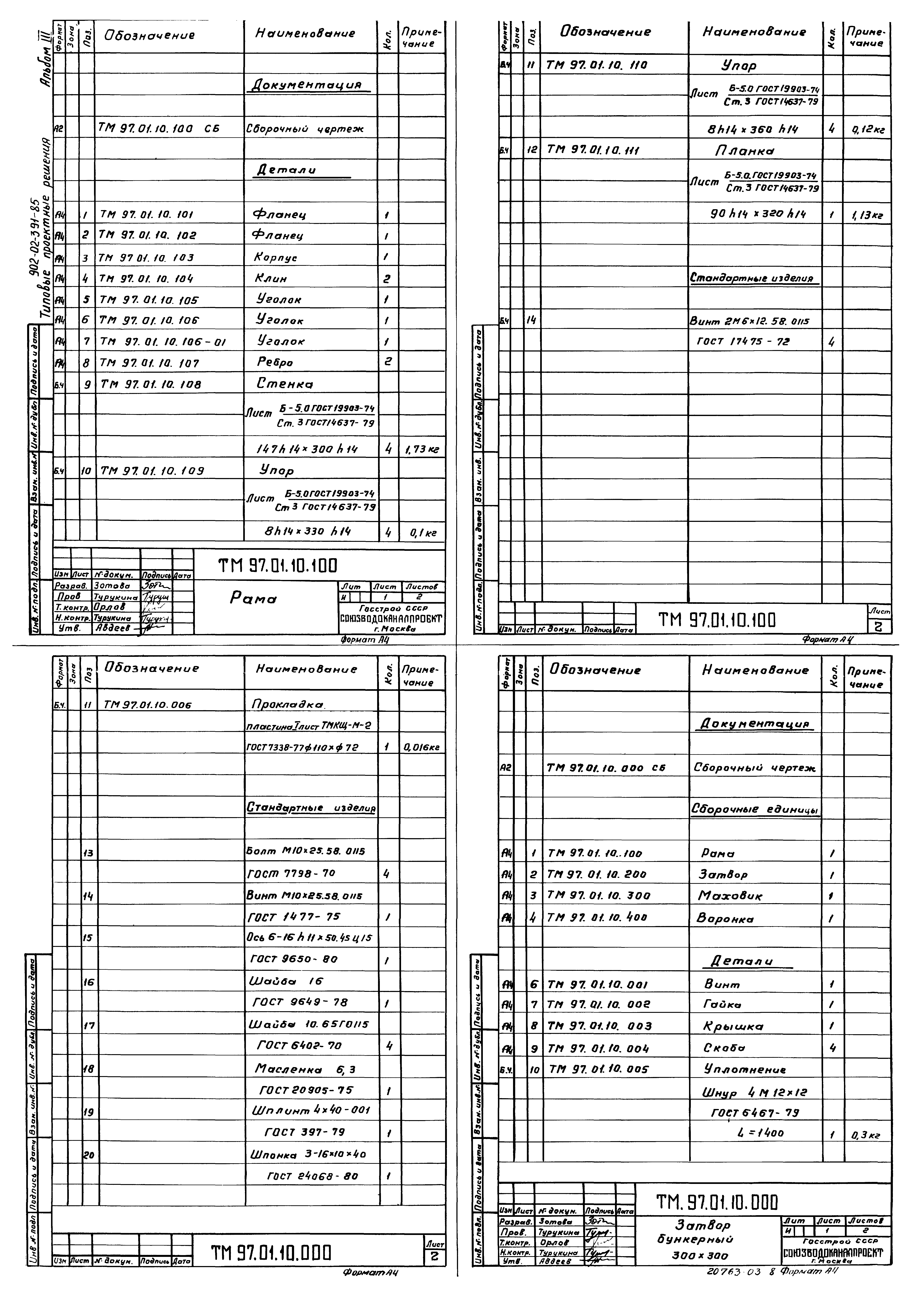 Типовые проектные решения 902-02-391.85