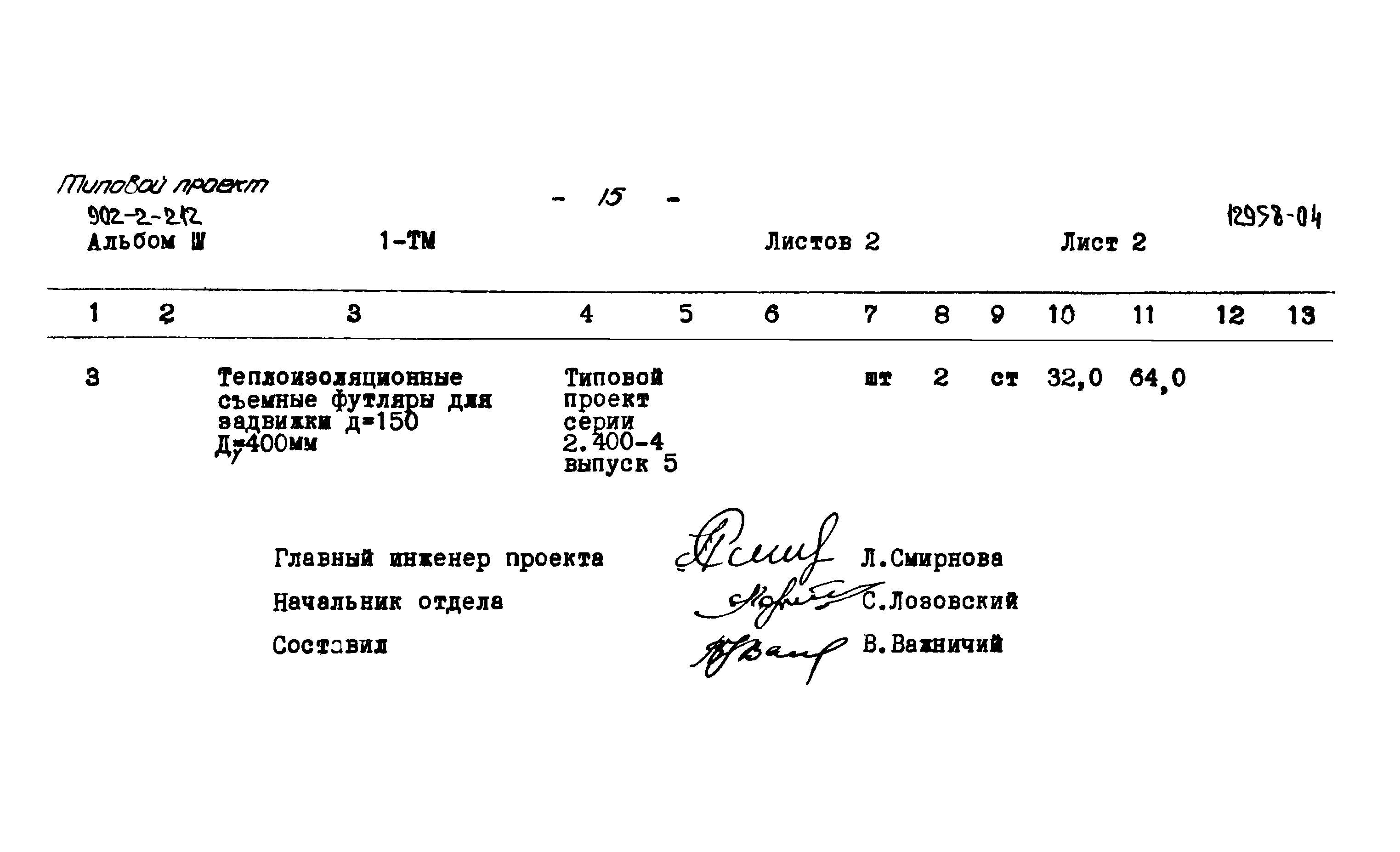 Типовой проект 902-2-212