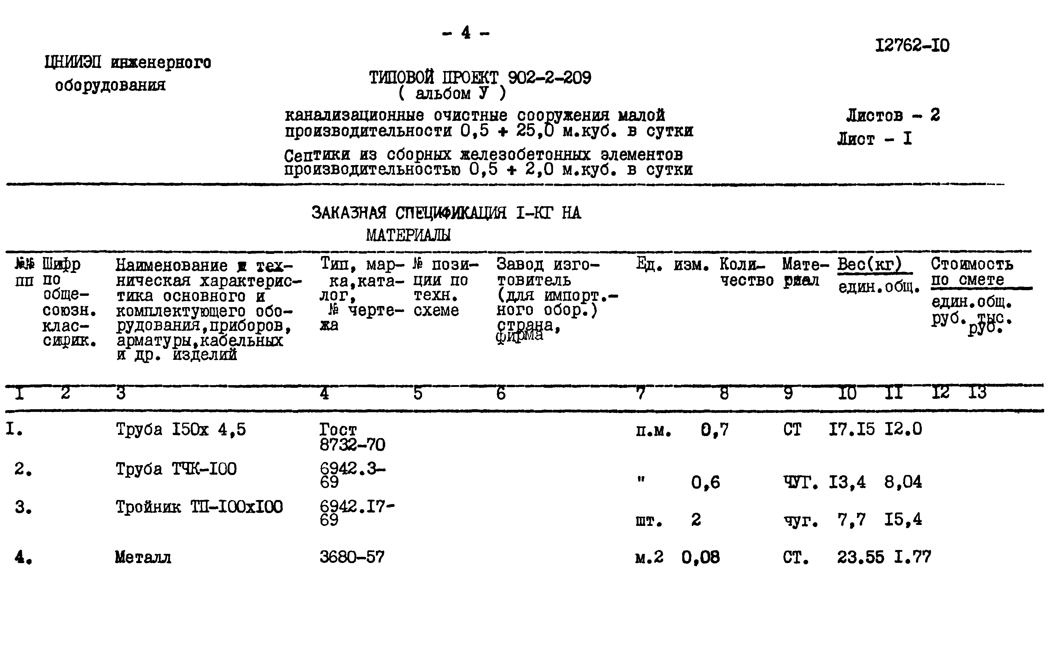 Типовой проект 902-2-209