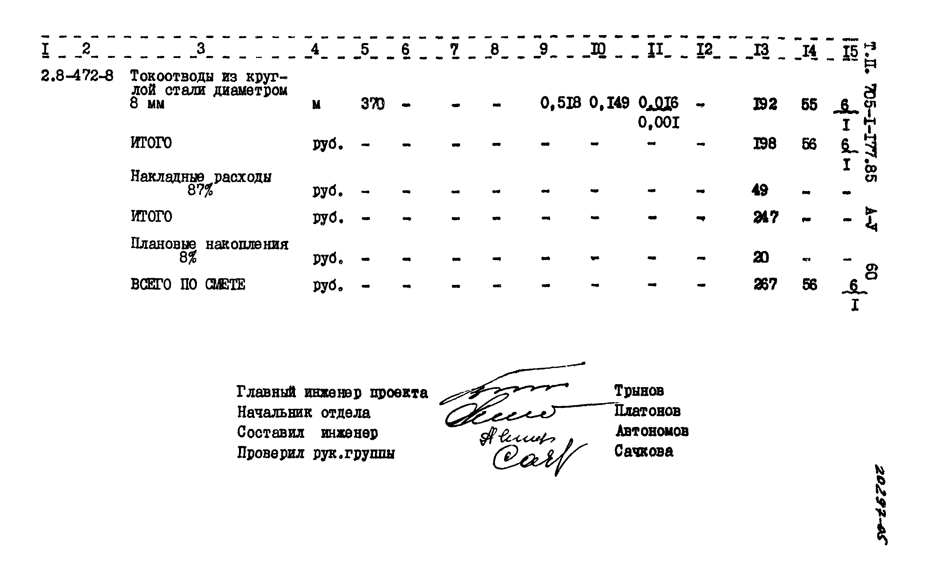 Типовой проект 705-1-177.85