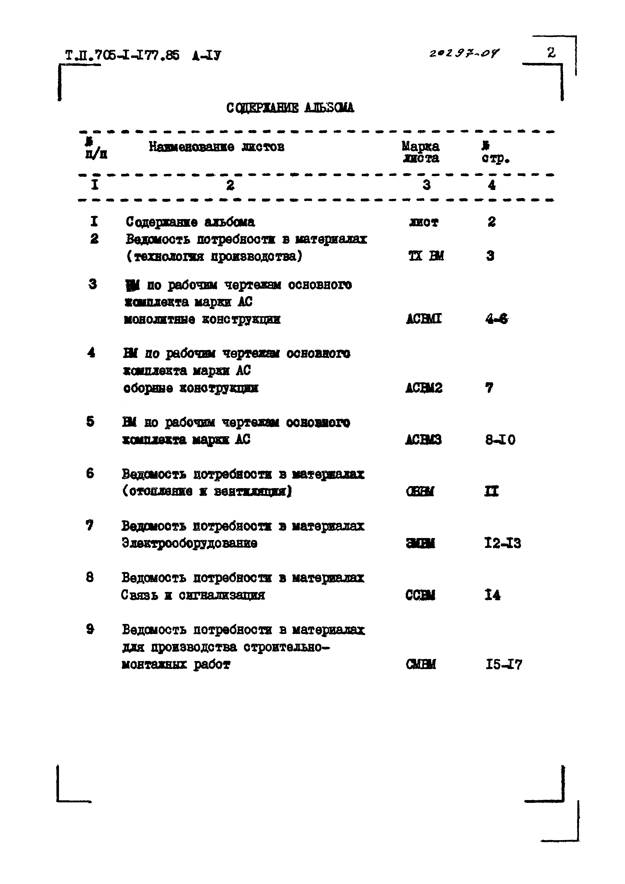 Типовой проект 705-1-177.85