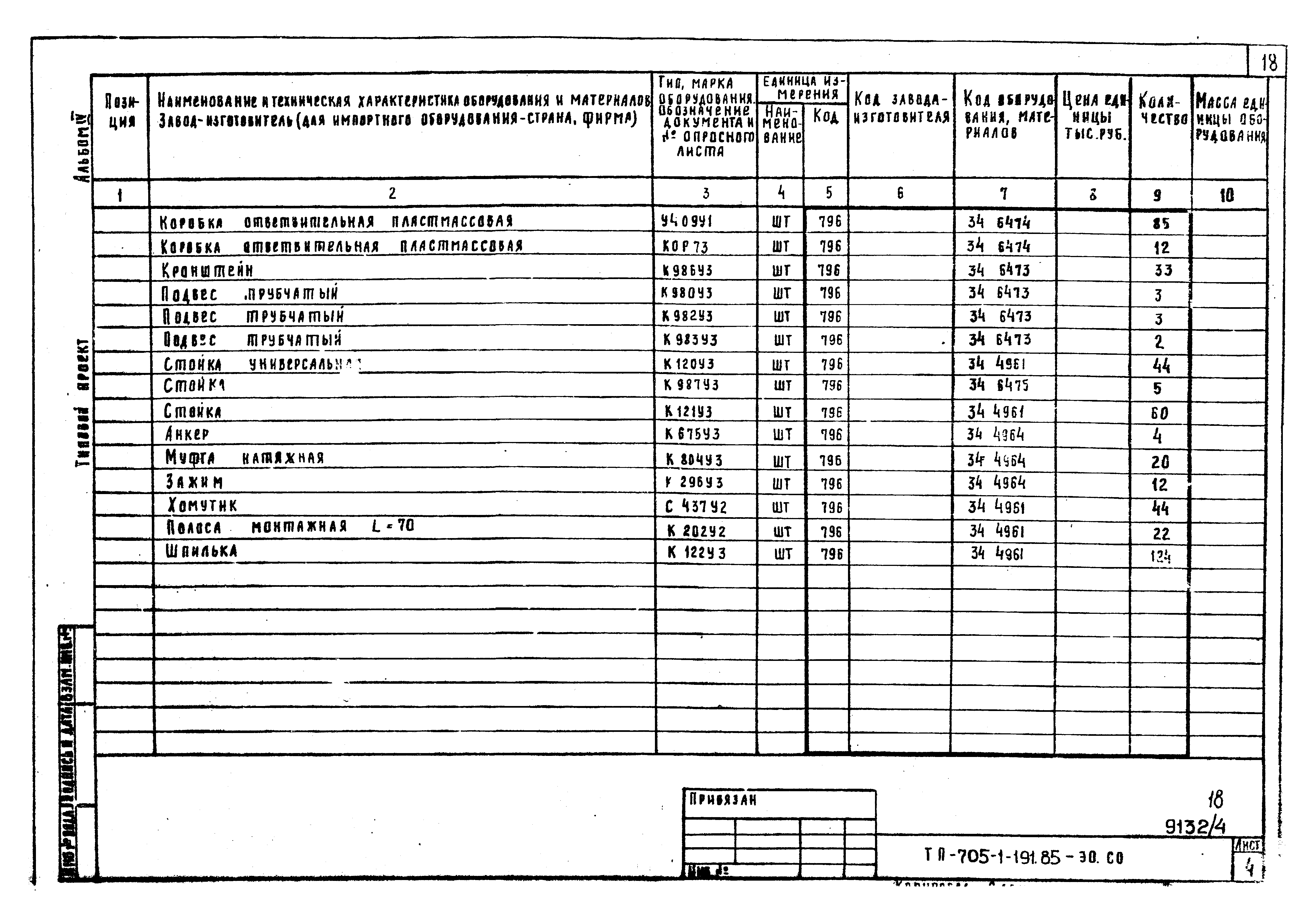 Типовой проект 705-1-191.85