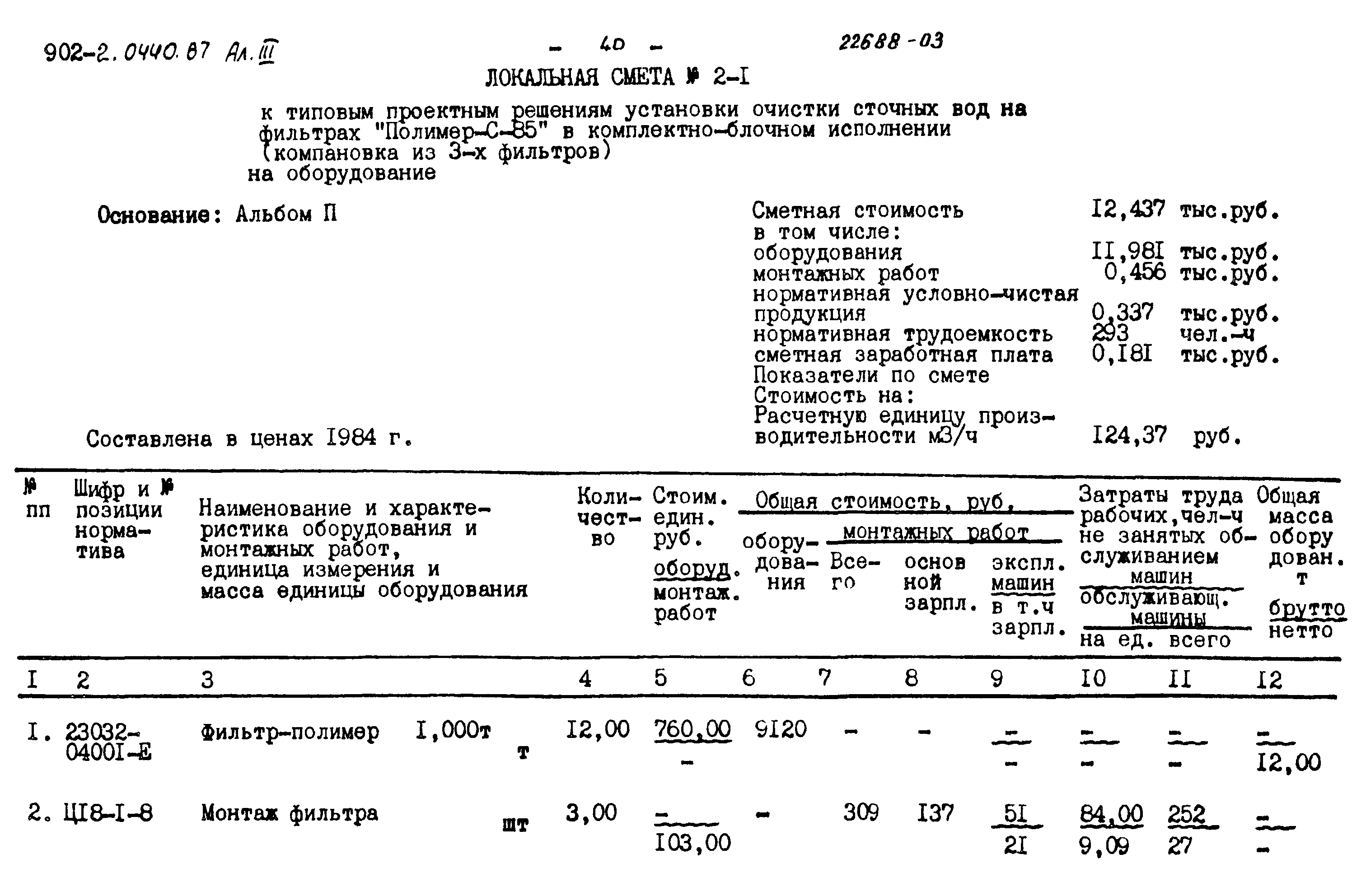 Типовые проектные решения 902-2-0440.87