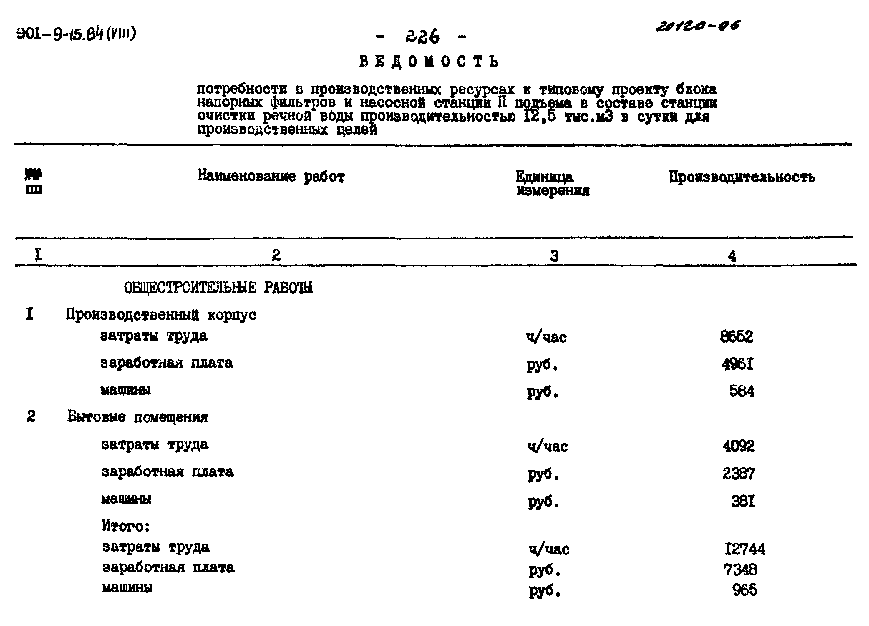 Типовой проект 901-9-15.84