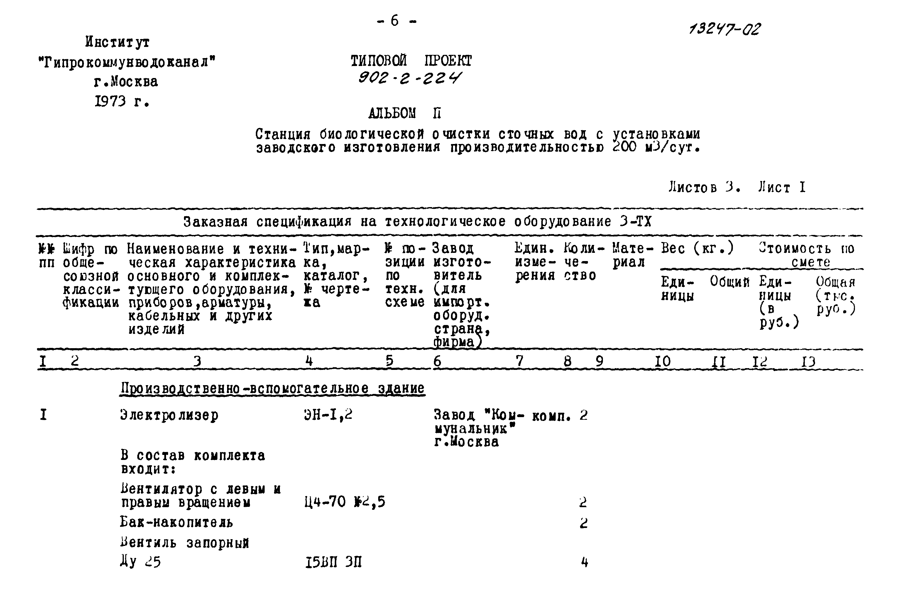 Типовой проект 902-2-224