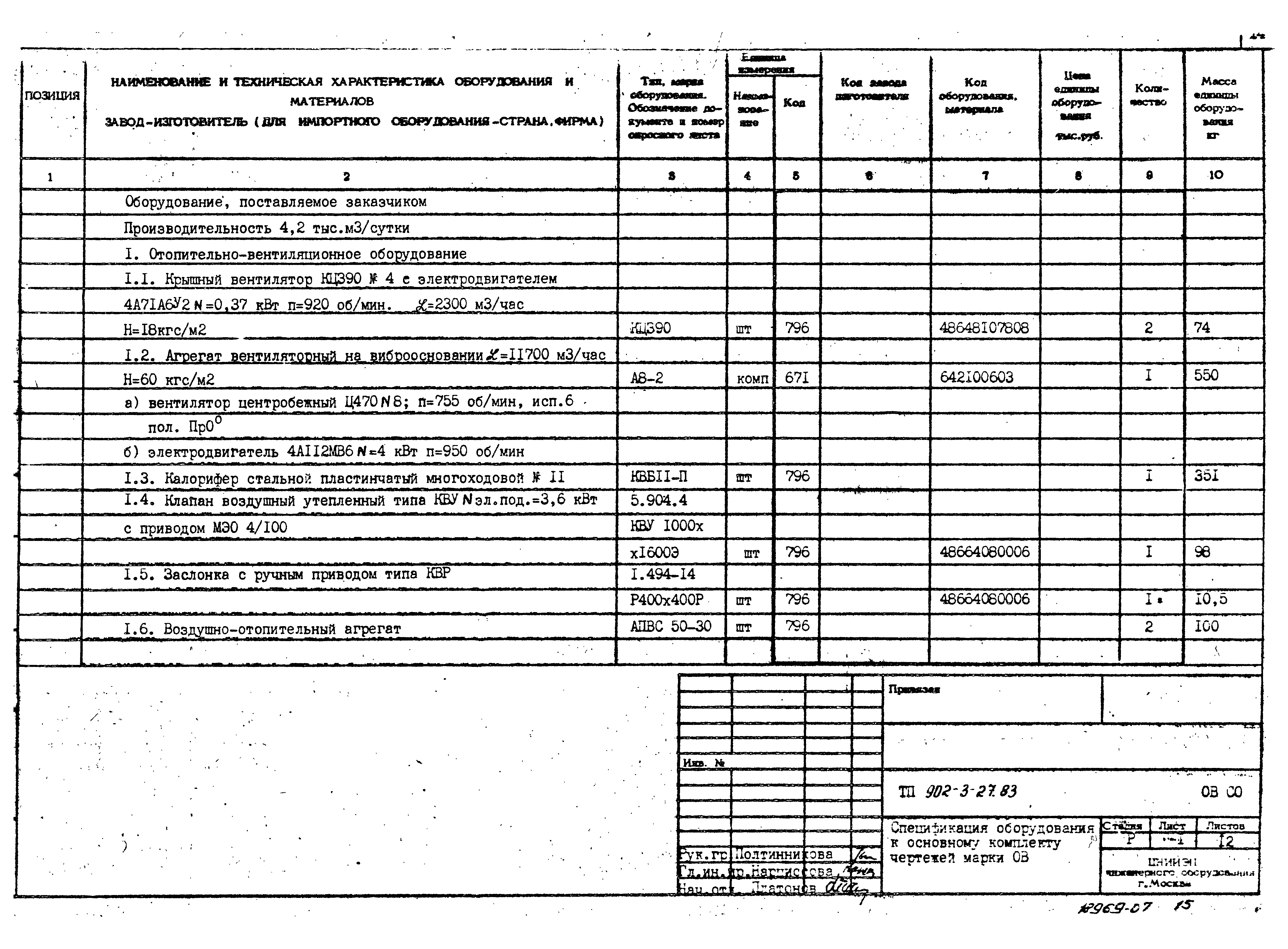 Типовой проект 902-3-27.83