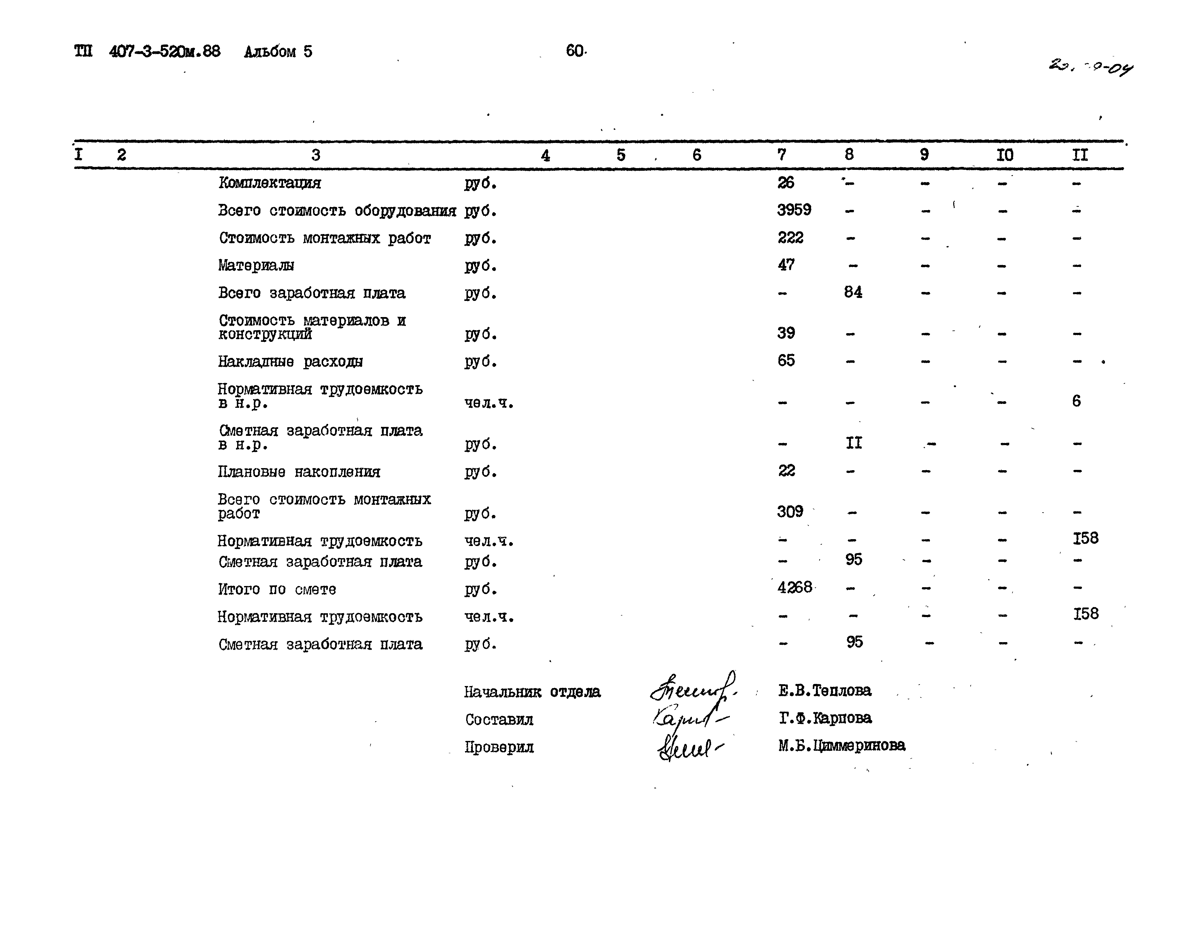 Типовой проект 407-3-520м.88