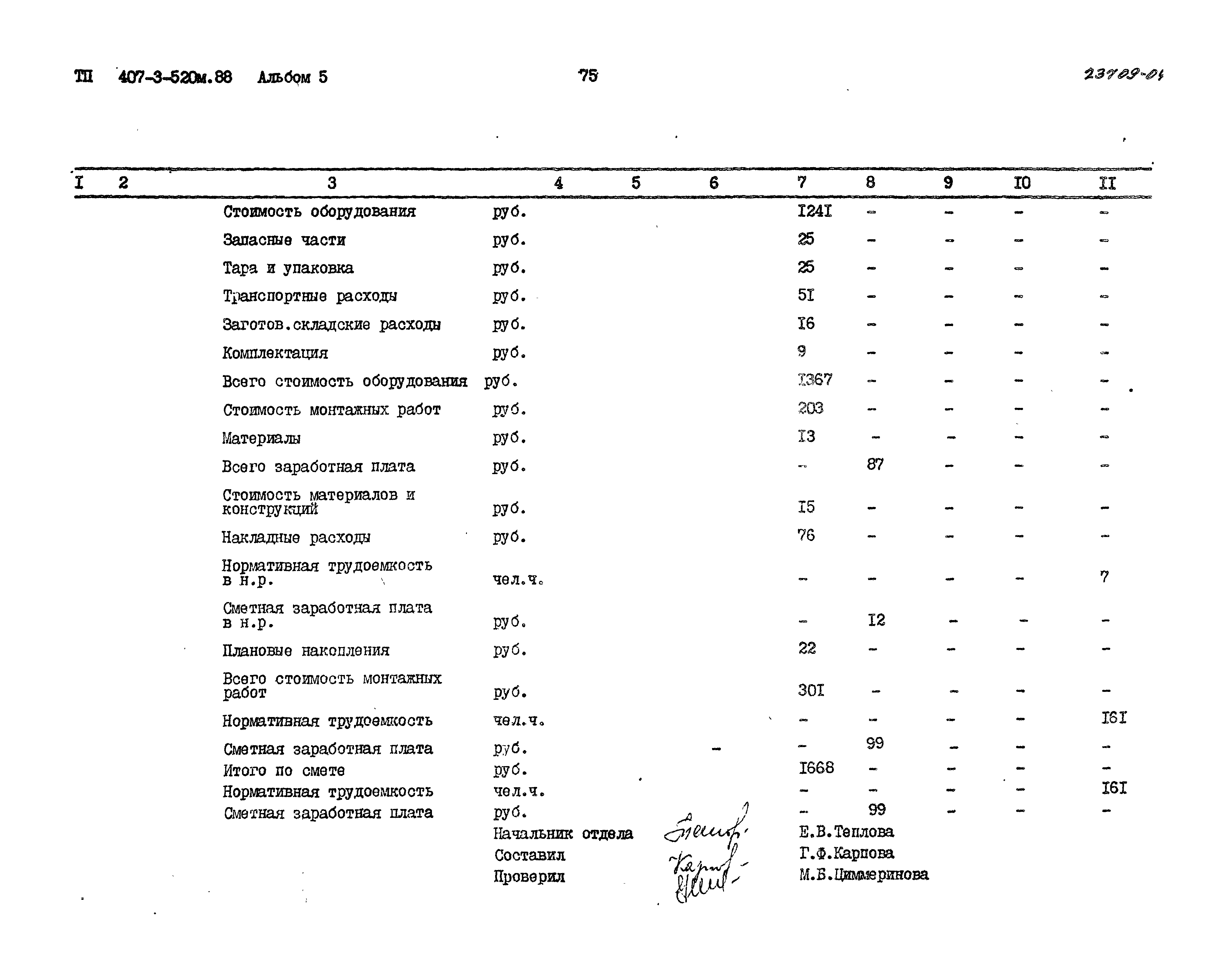 Типовой проект 407-3-520м.88