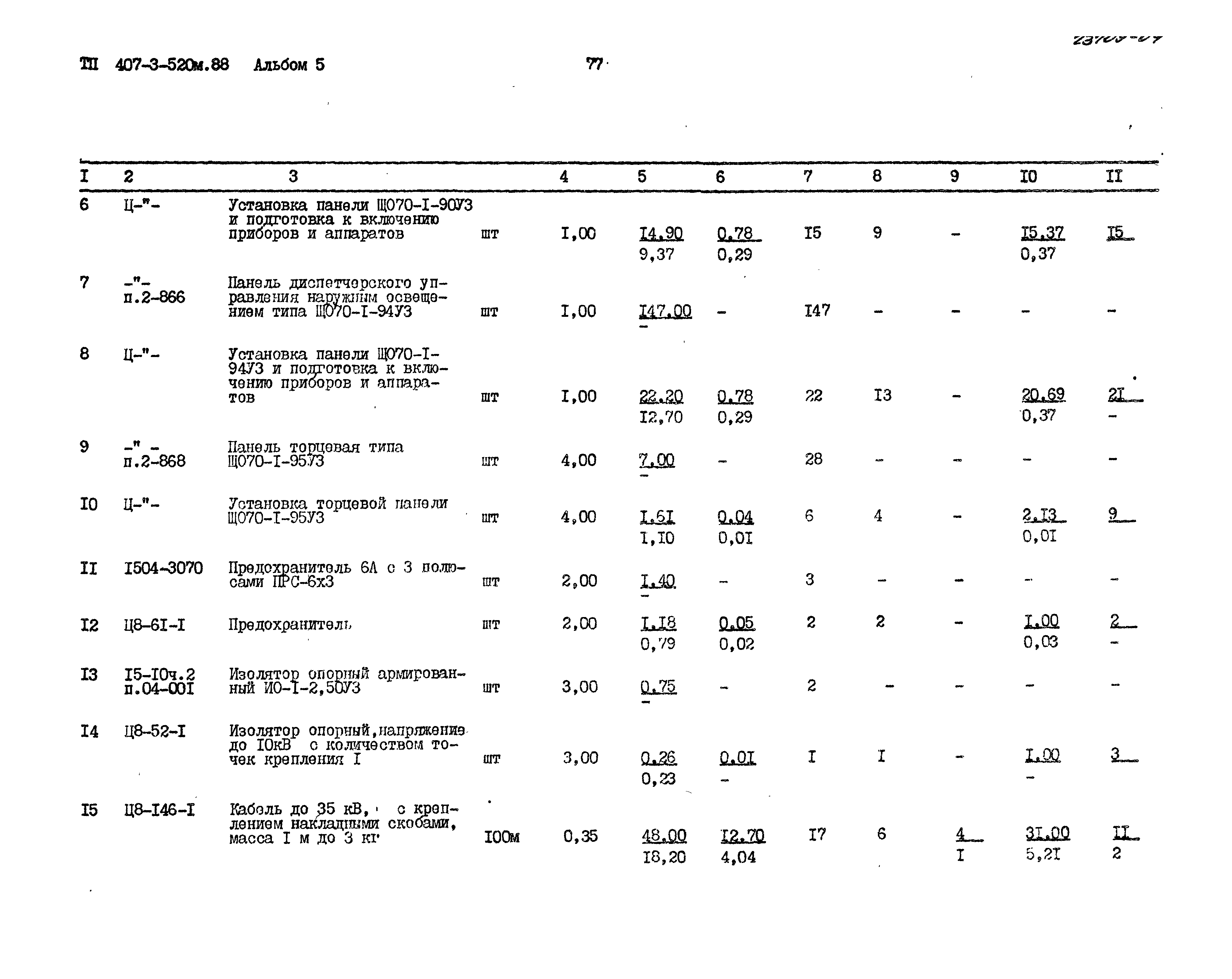 Типовой проект 407-3-520м.88