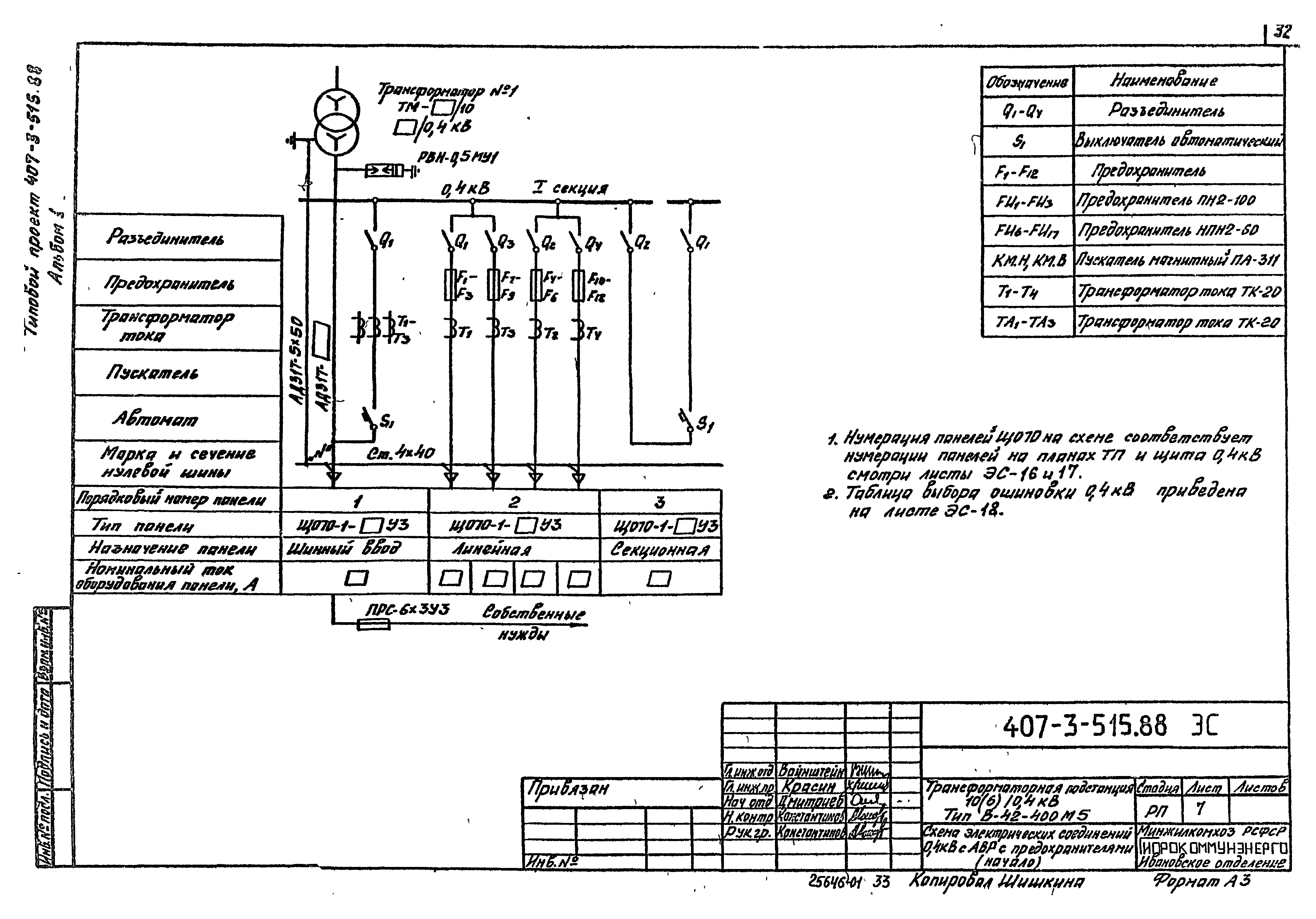 Типовой проект 407-3-515.88