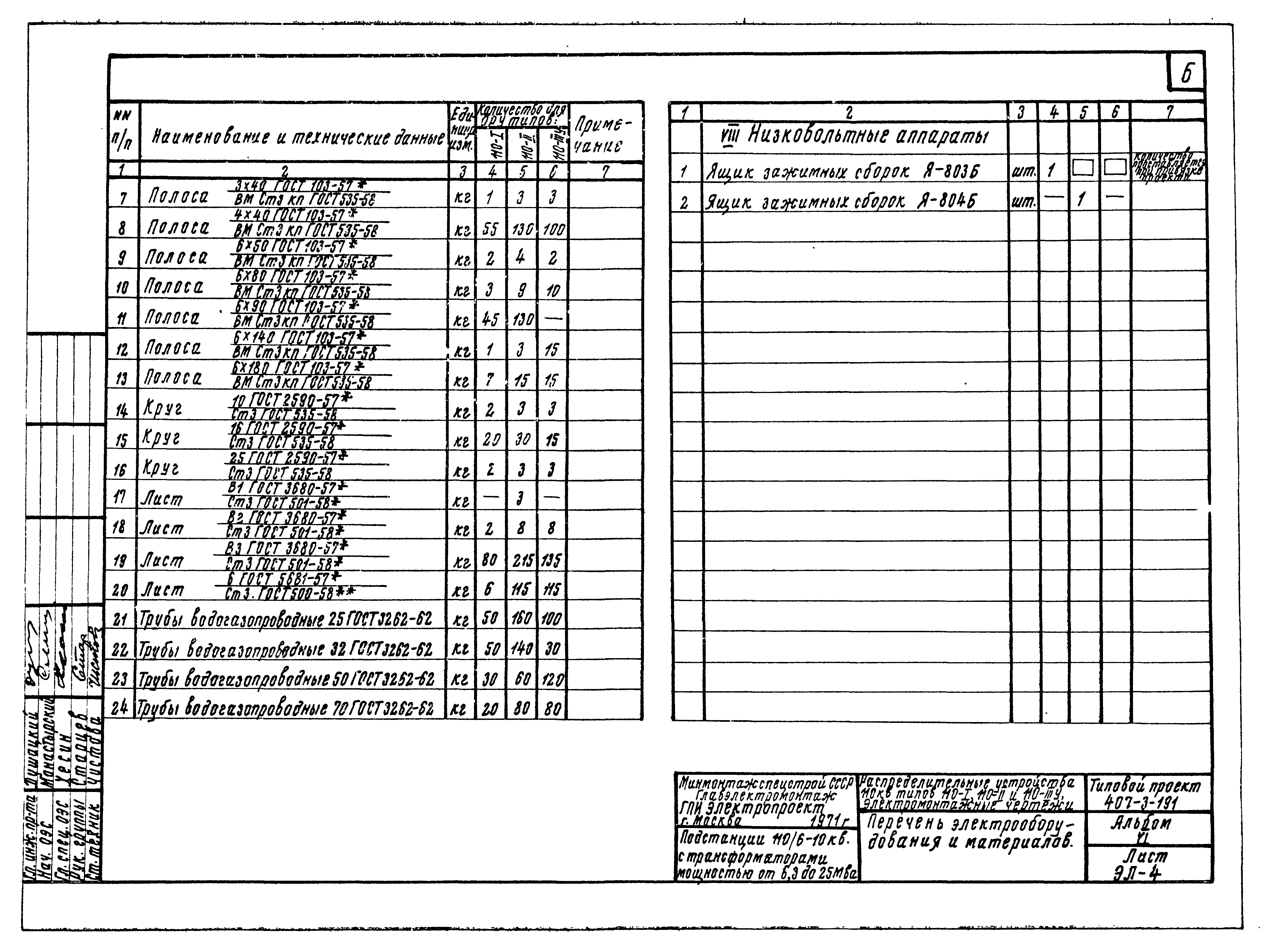 Типовой проект 407-3-191